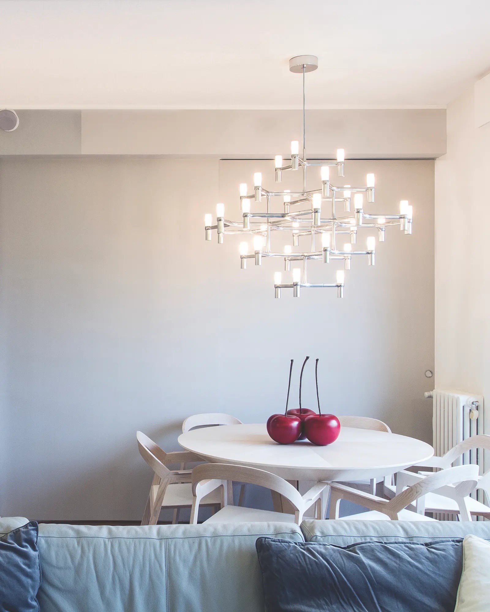 Crown major large chandelier above a round table