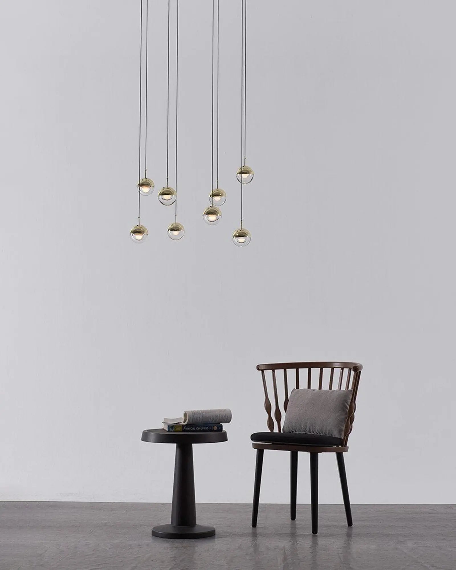 Dodo pendant light above a coffee table
