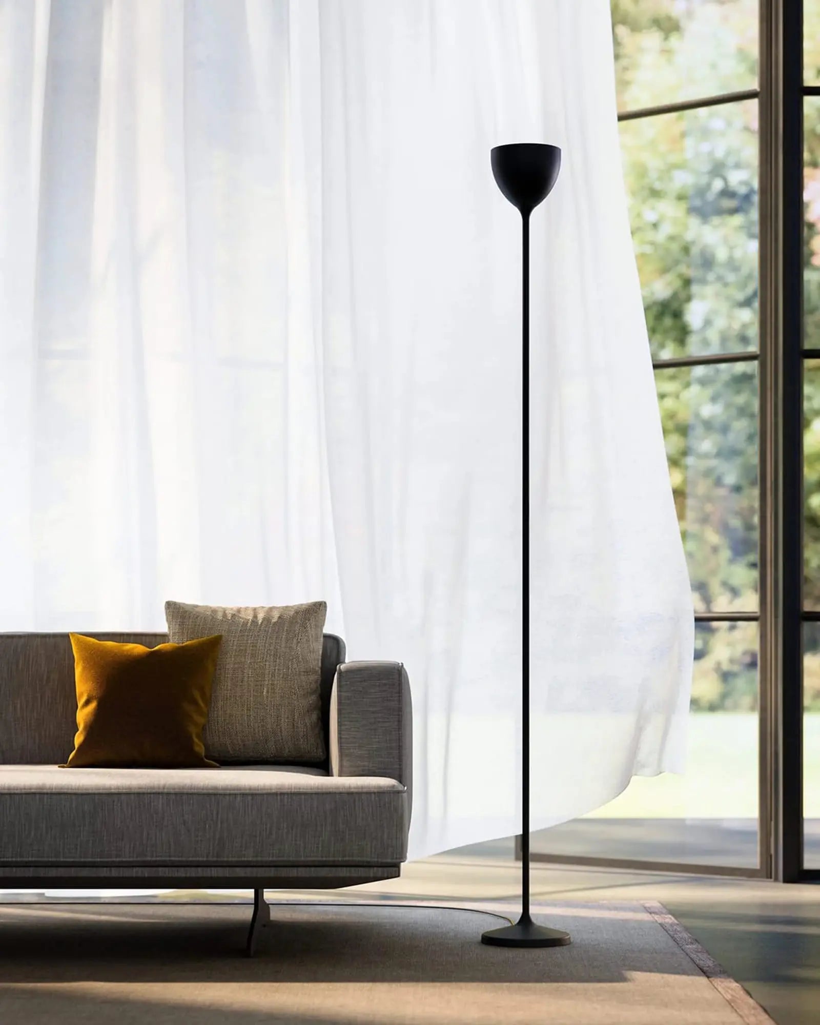 Drink contemporary floor light in a living room on the sofa side