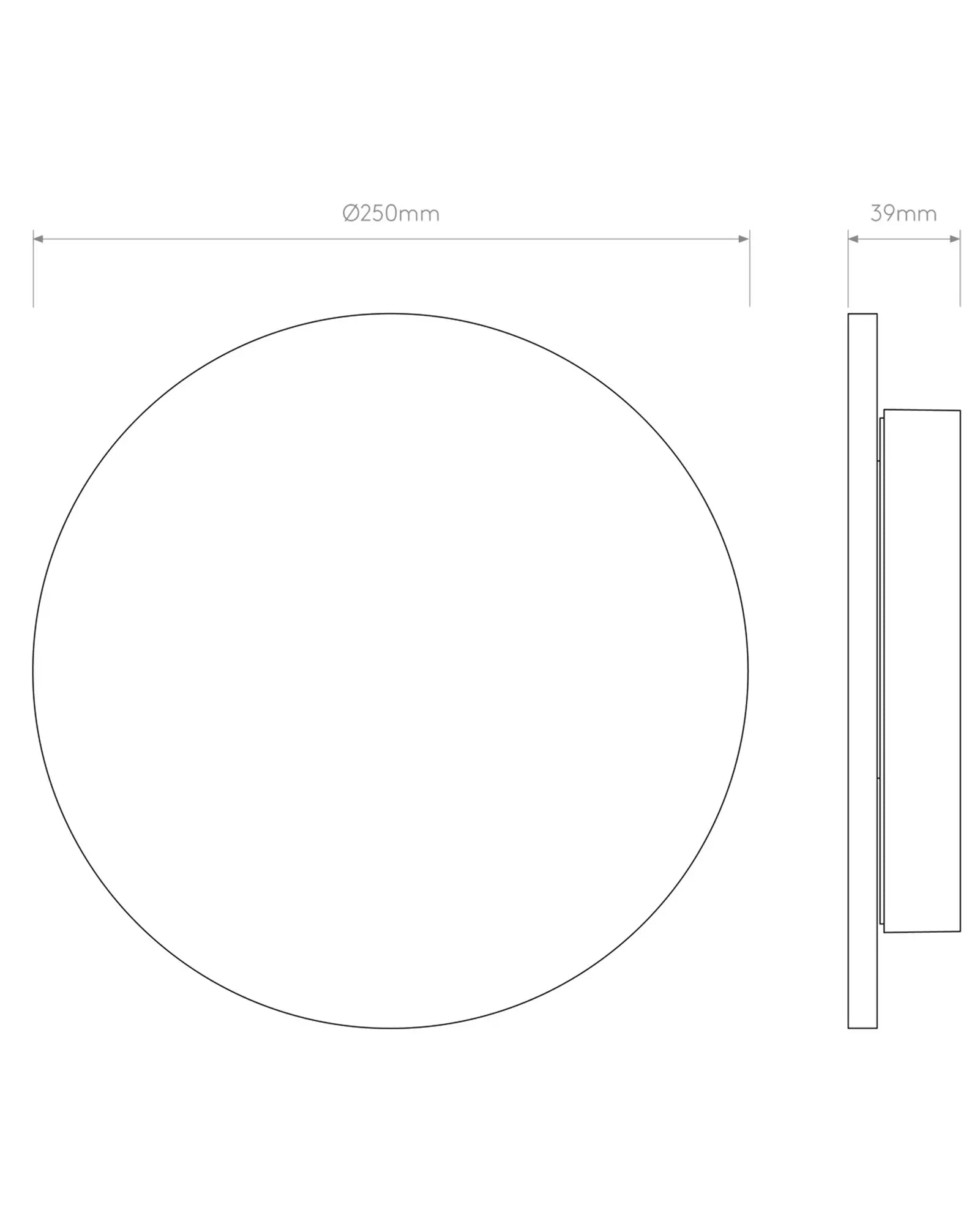 Eclipse round minimal plaster wall light sizes