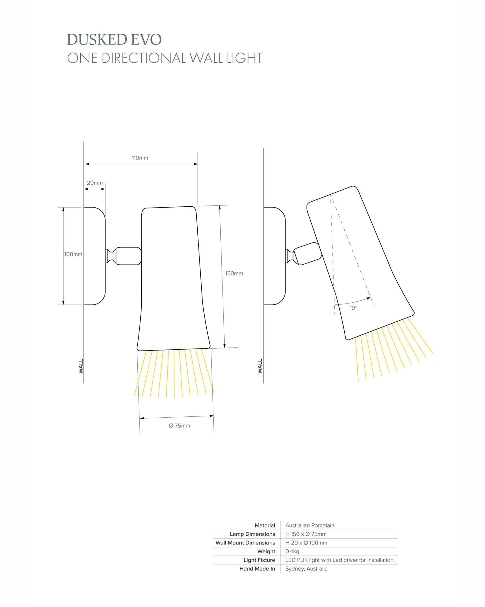 Dusked Evo Wall Light