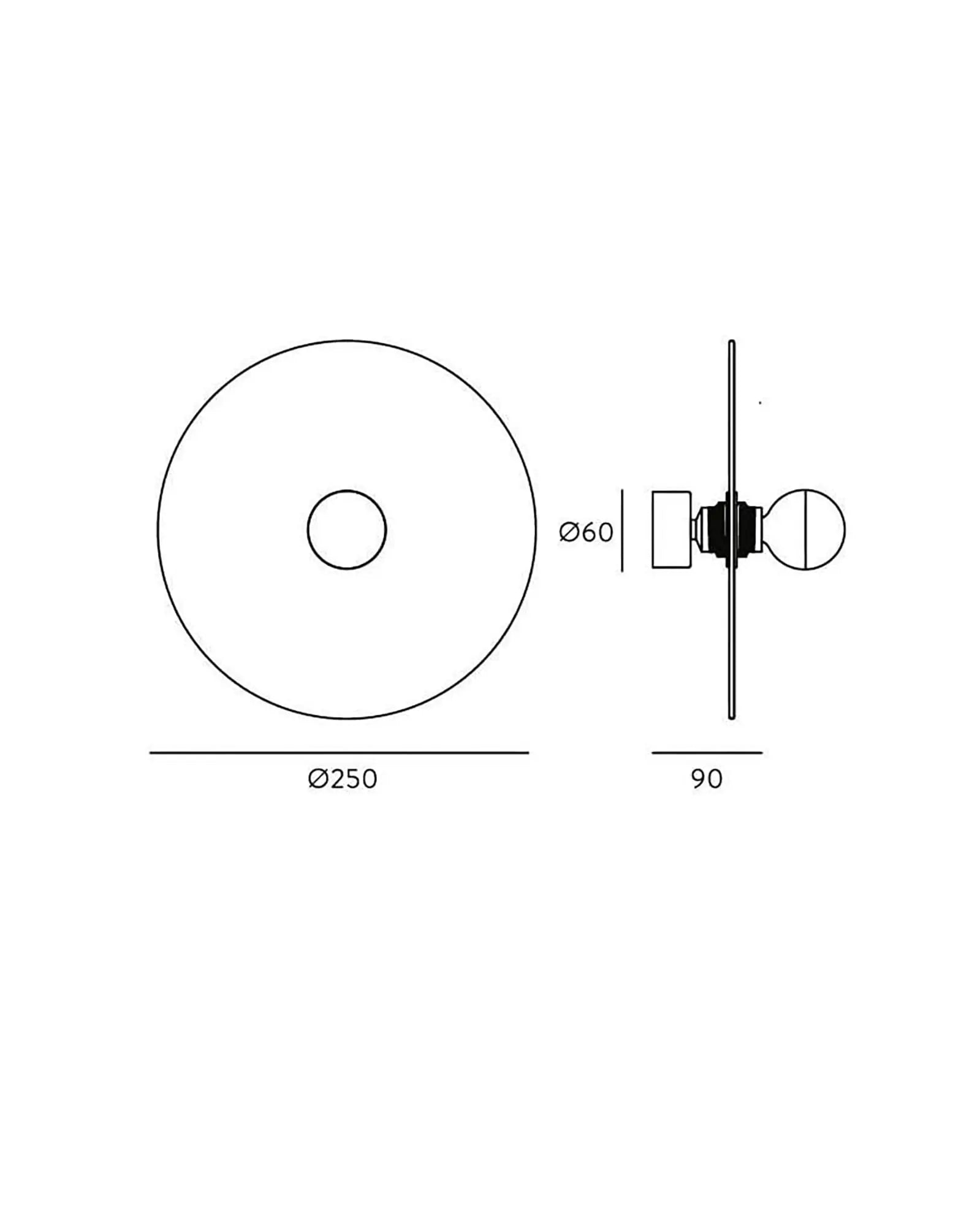 Fest wall light glass disc shade sizes