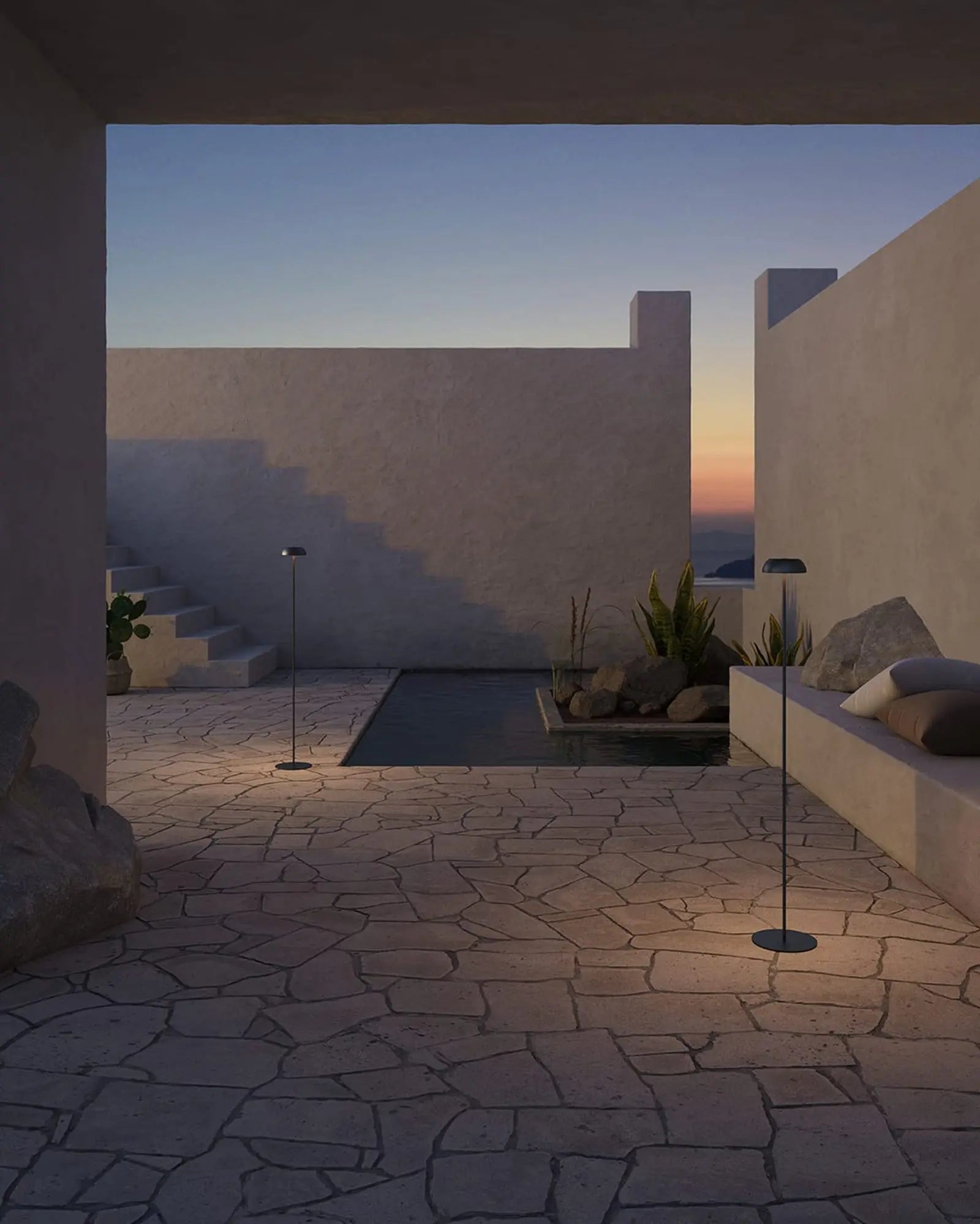 Float outdoor and indoor rechargeable floor lamp