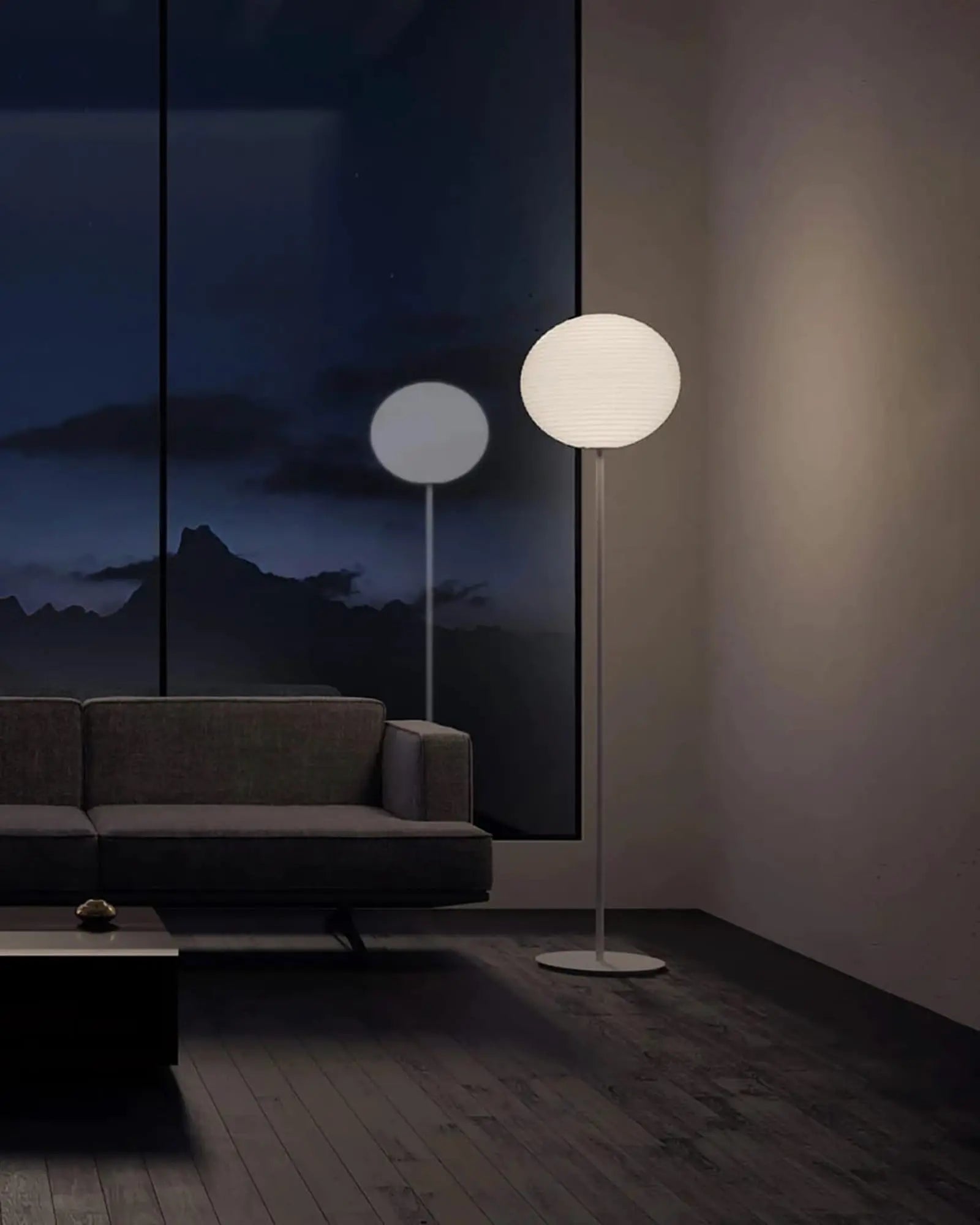 Flow contemporary orb floor lamp