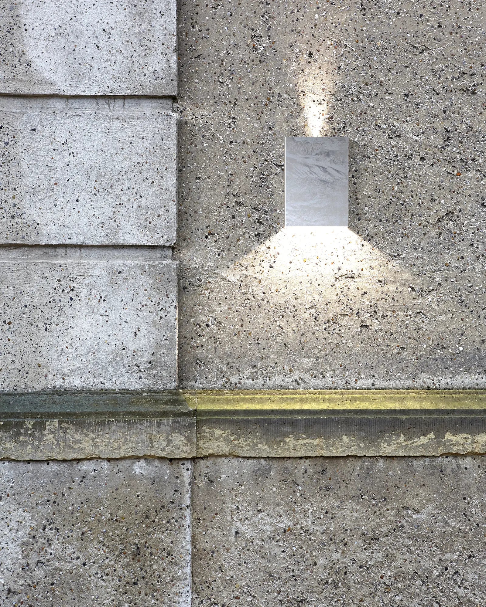 Fold 15 rectangular minimal outdoor Scandinavian light on a concrete wall