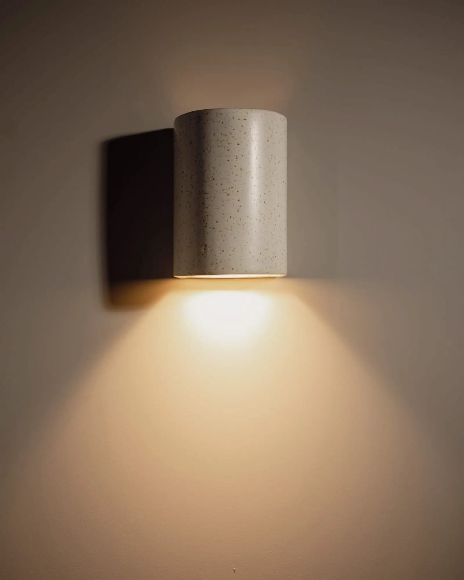 Freckles handmade ceramic wall light short on
