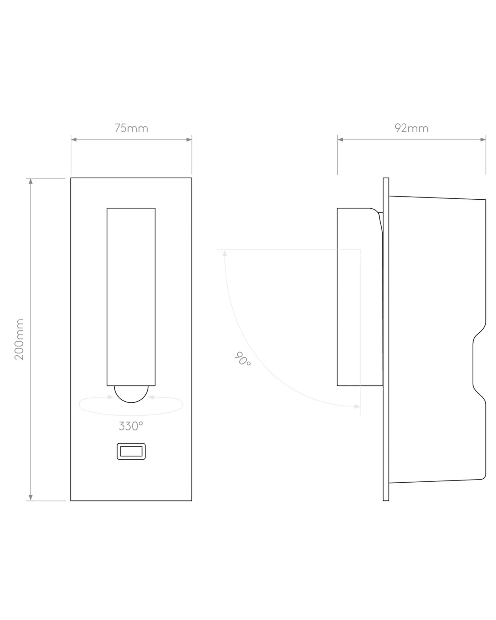 Fuse modern foldable minimal wall light usb sizes