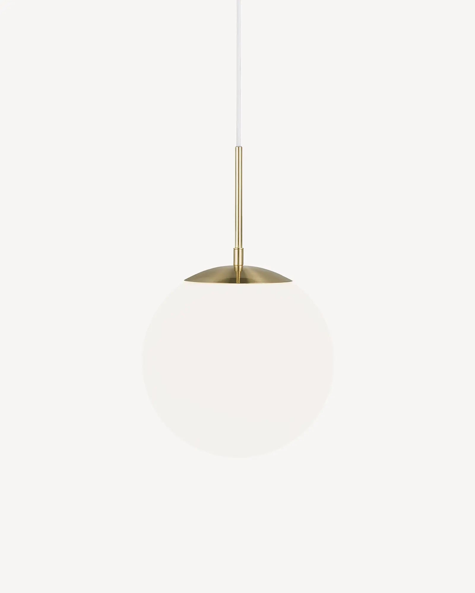 Grant orb pendant light in opal and brass 25