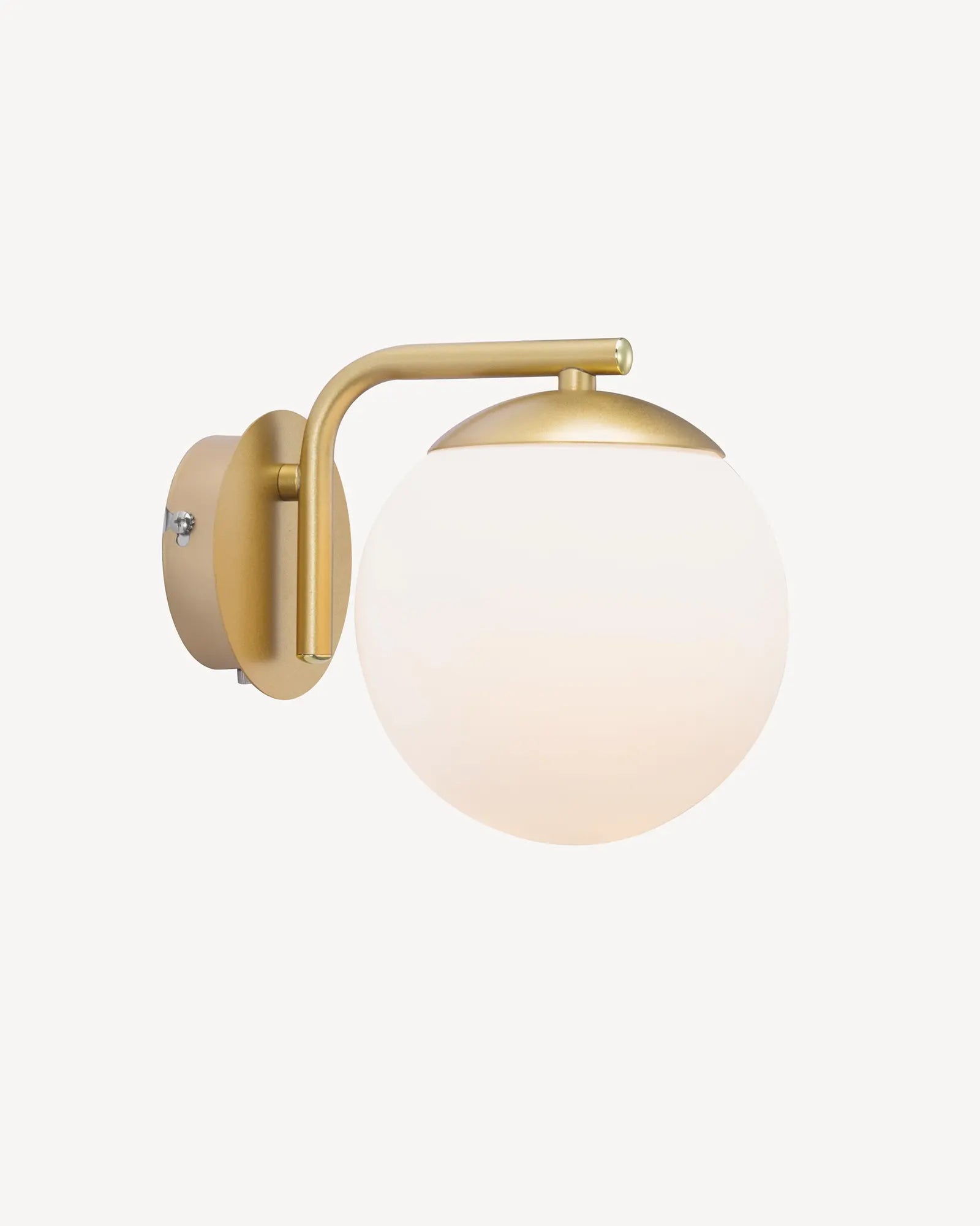Grant Scandinavian glass orb and brass wall light