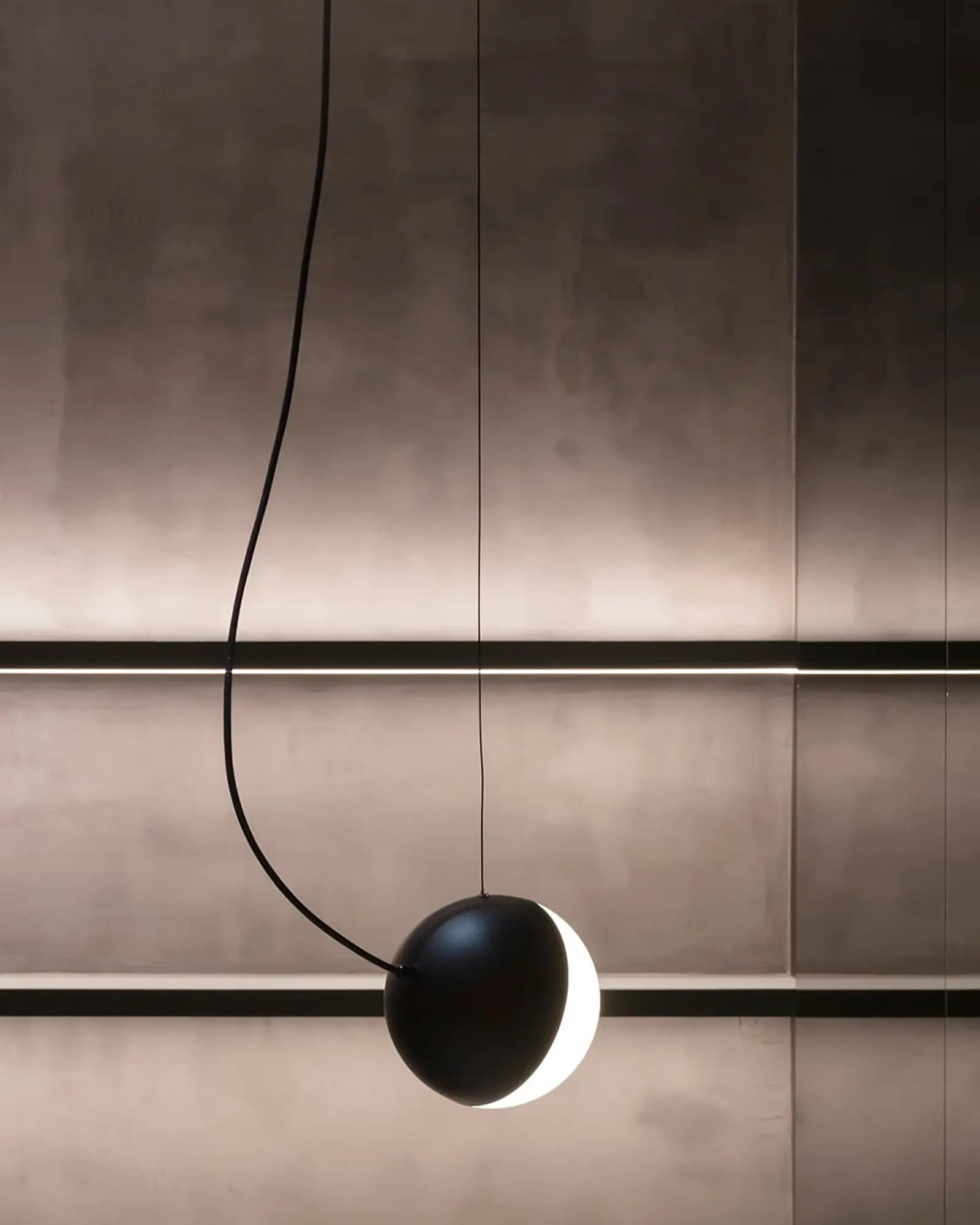 Half round minimal pendant light