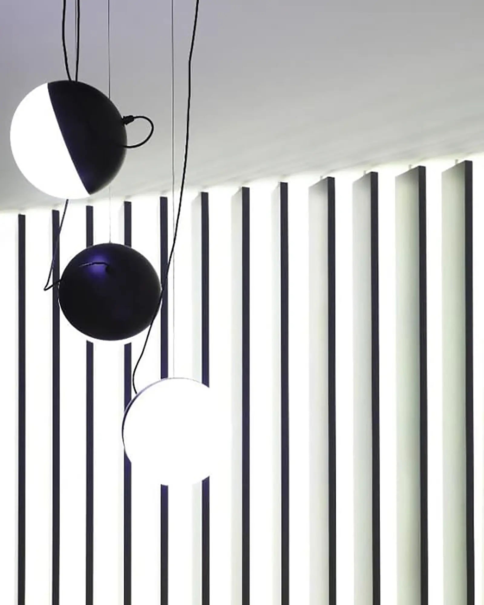 Half round minimal pendant light cluster