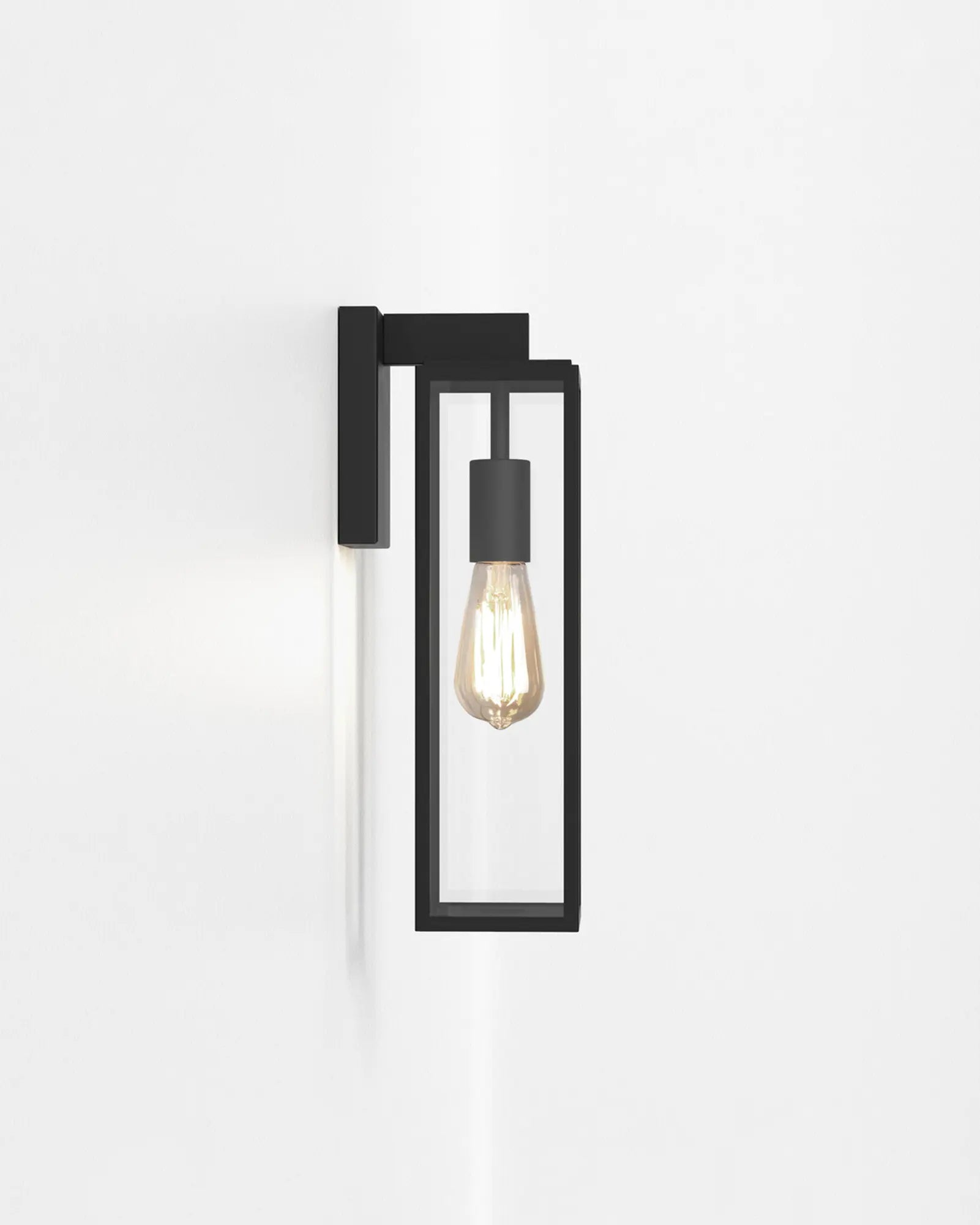 Harvard Lantern contemporary outdoor glass and metal wall light side view