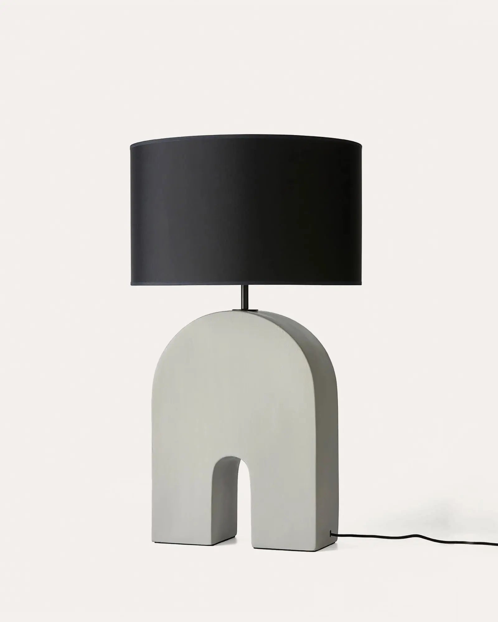 Home contemporary table lamp ceramic body and fabric shade