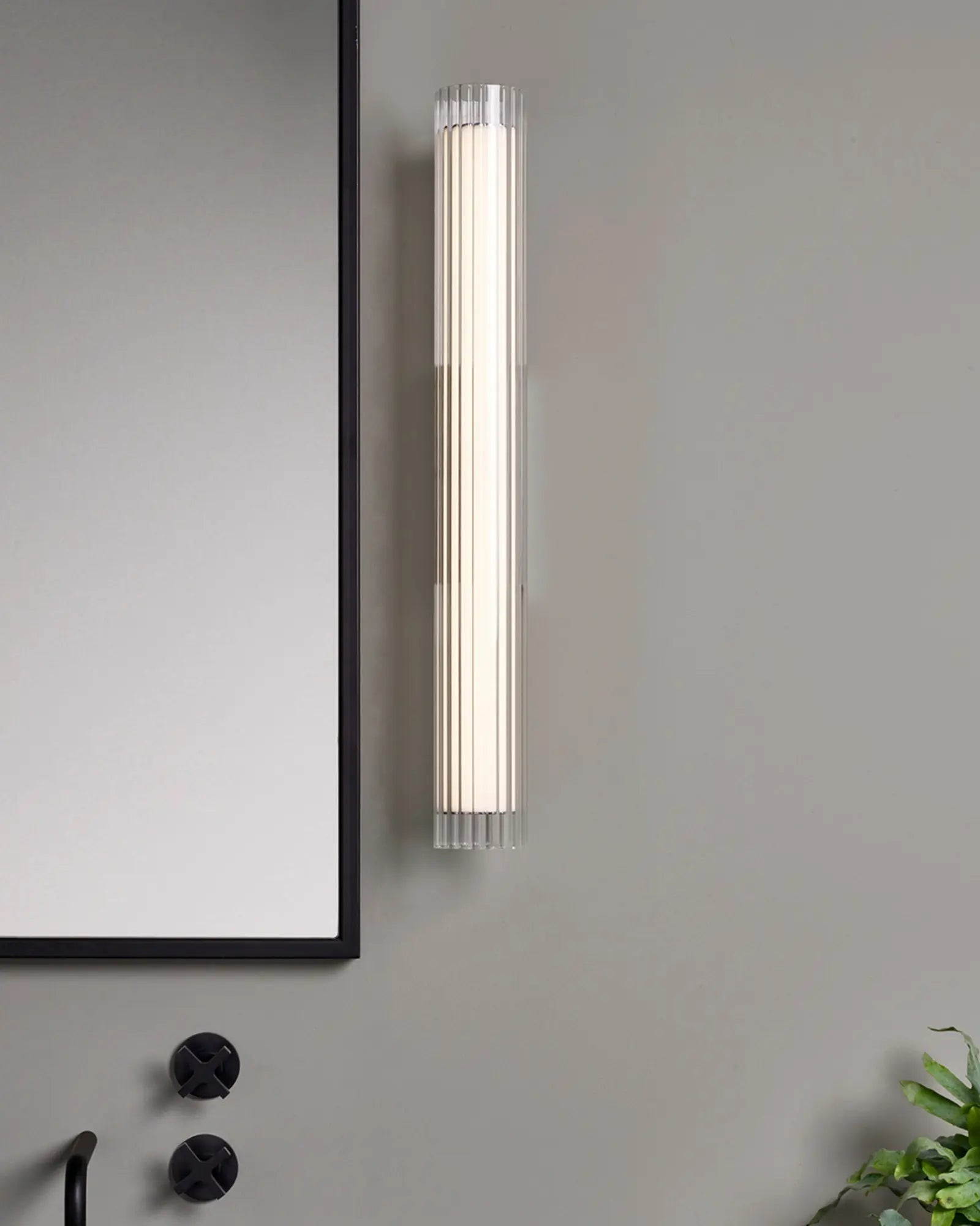 io contemporary glass bathroom wall light large mirror side