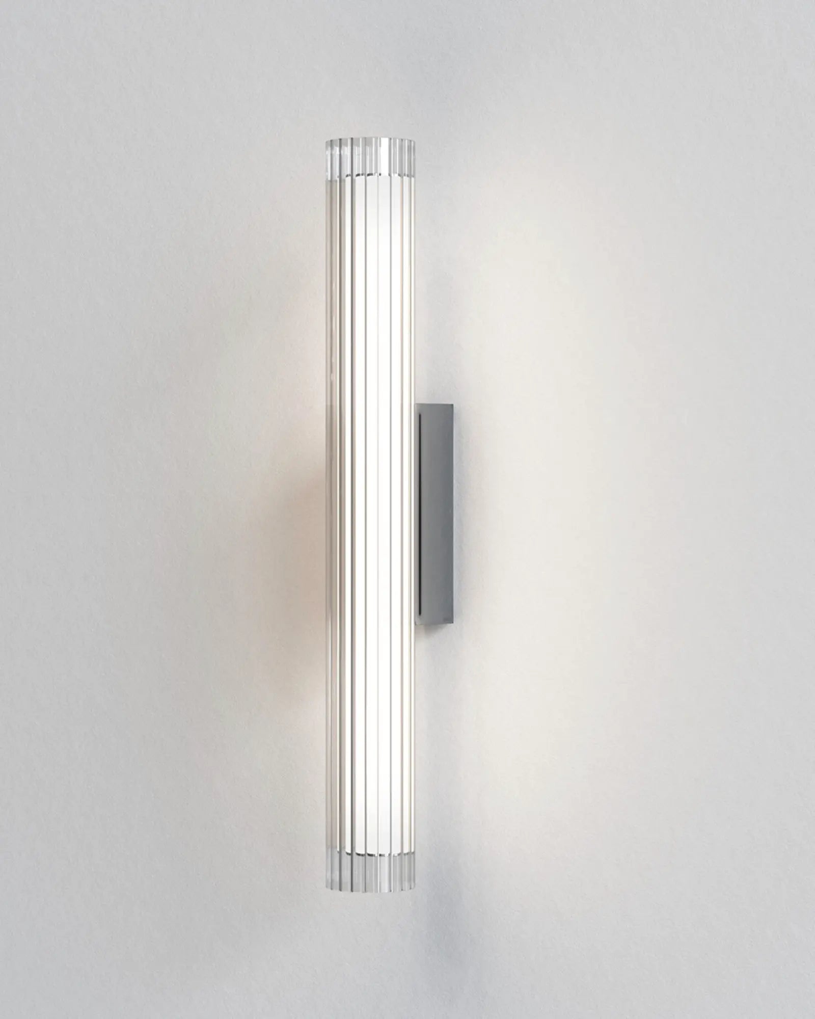 io contemporary glass bathroom wall light large nickel