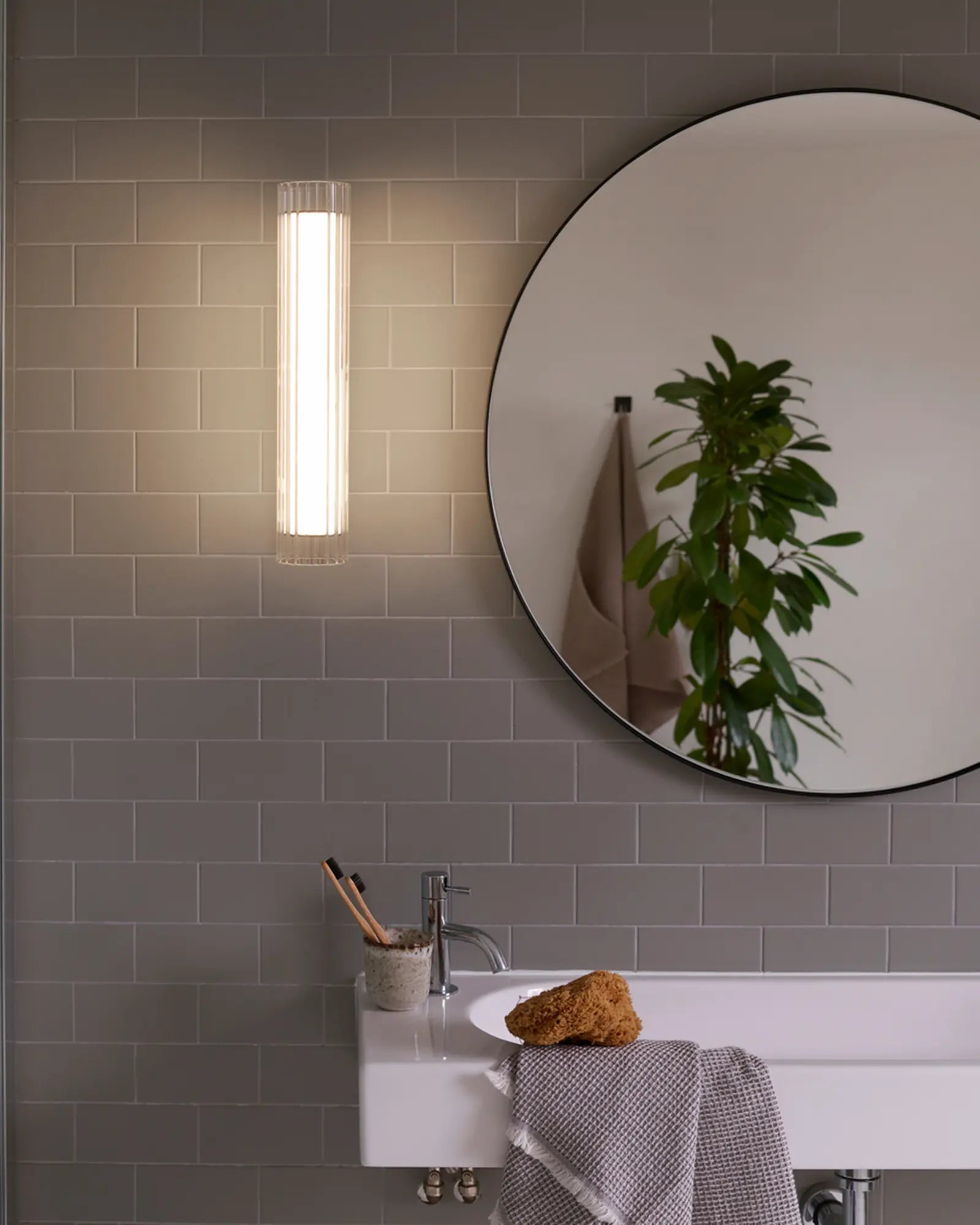 io contemporary glass bathroom wall light medium bathroom mirror side