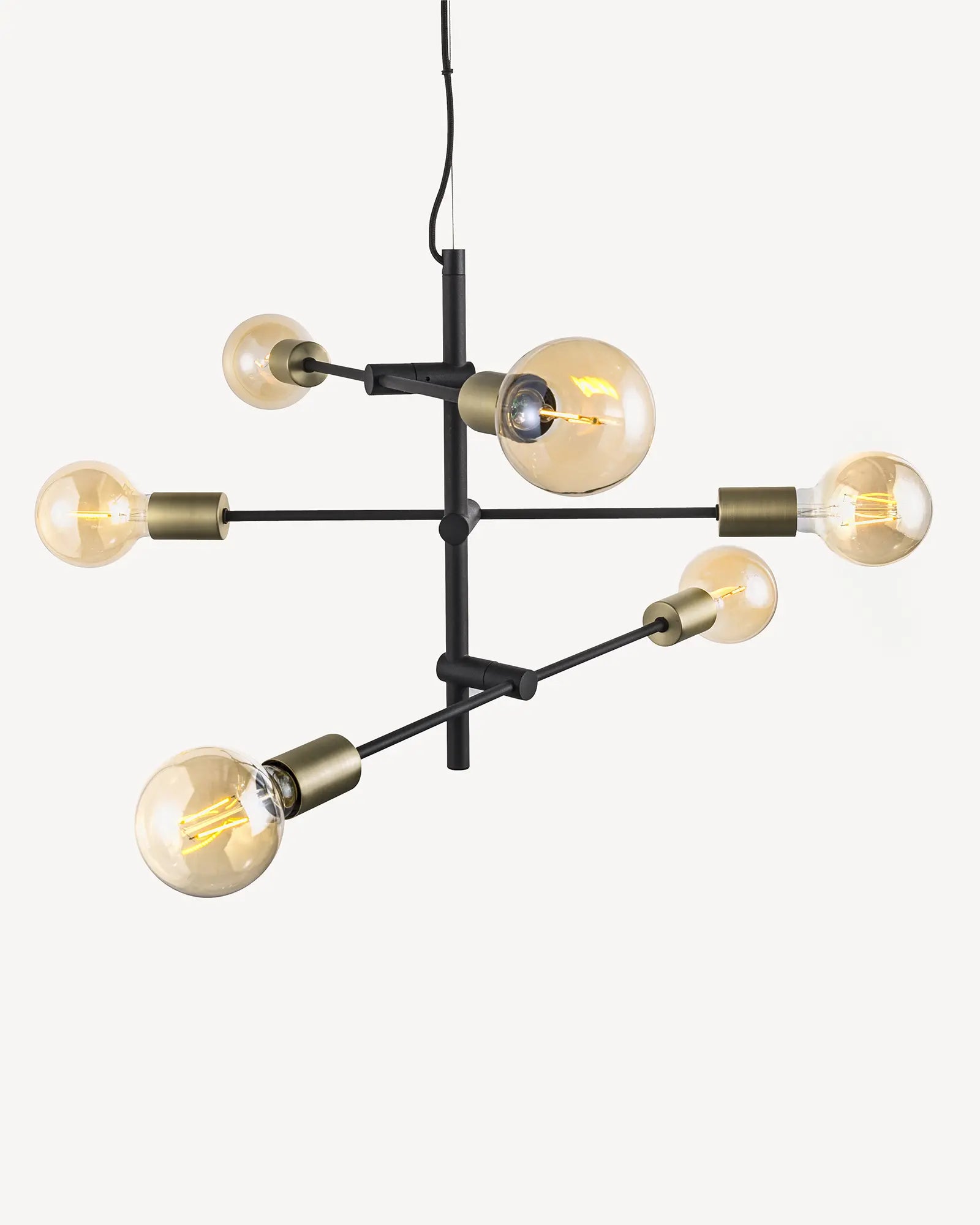 Josefine pendant light in black and brass vertical