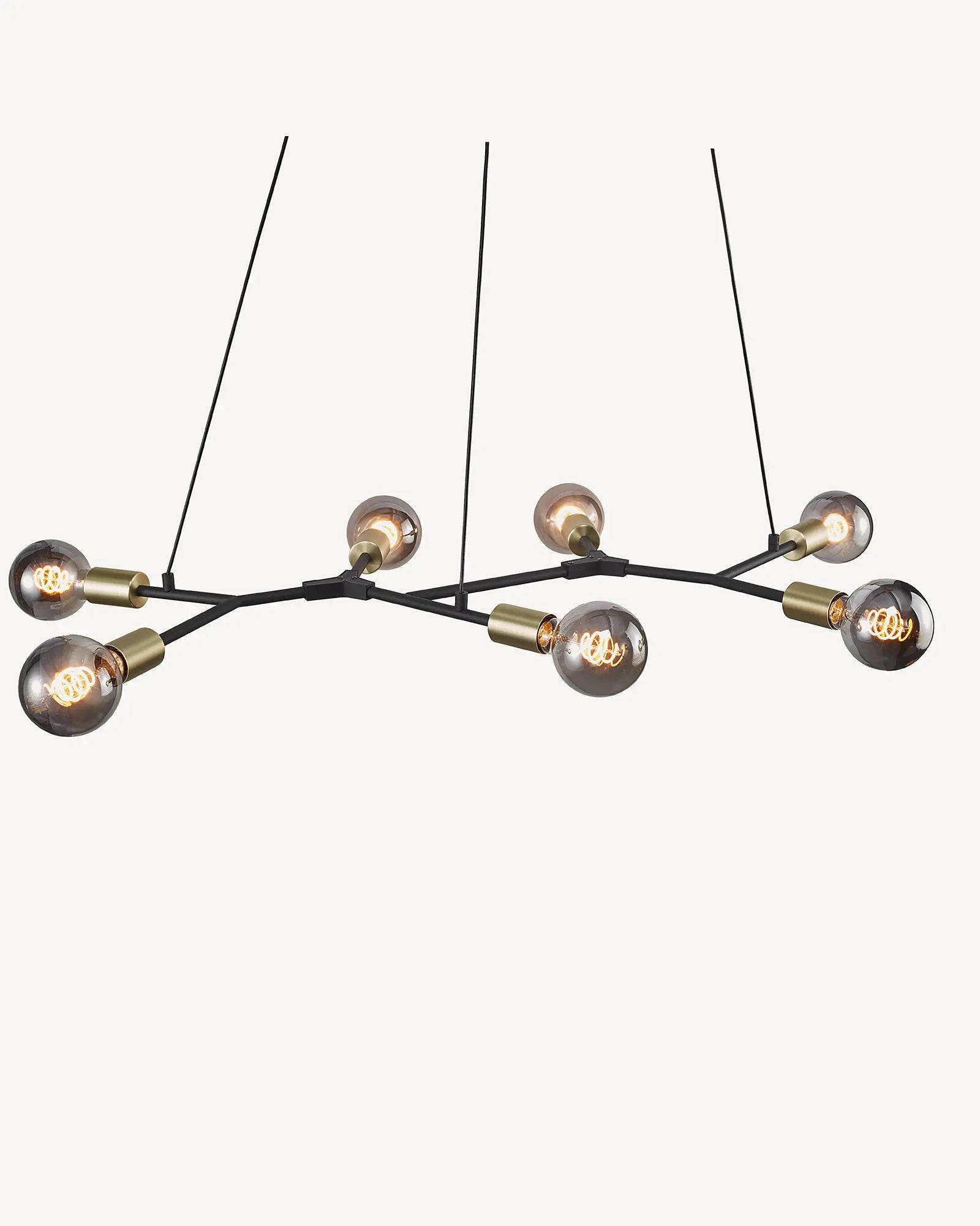 Josefine pendant light in black and brass horizontal