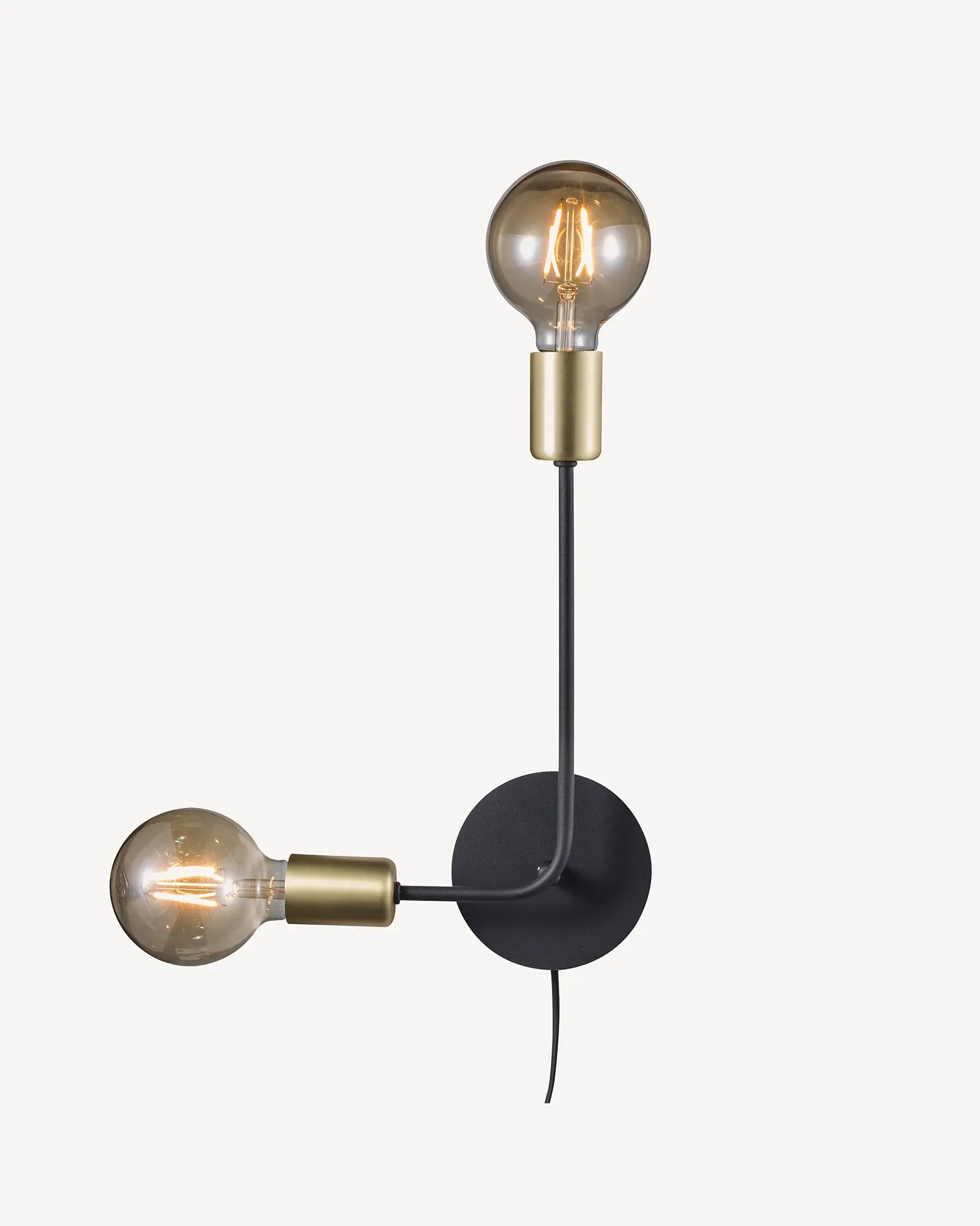 Josefine simple black and brass double light