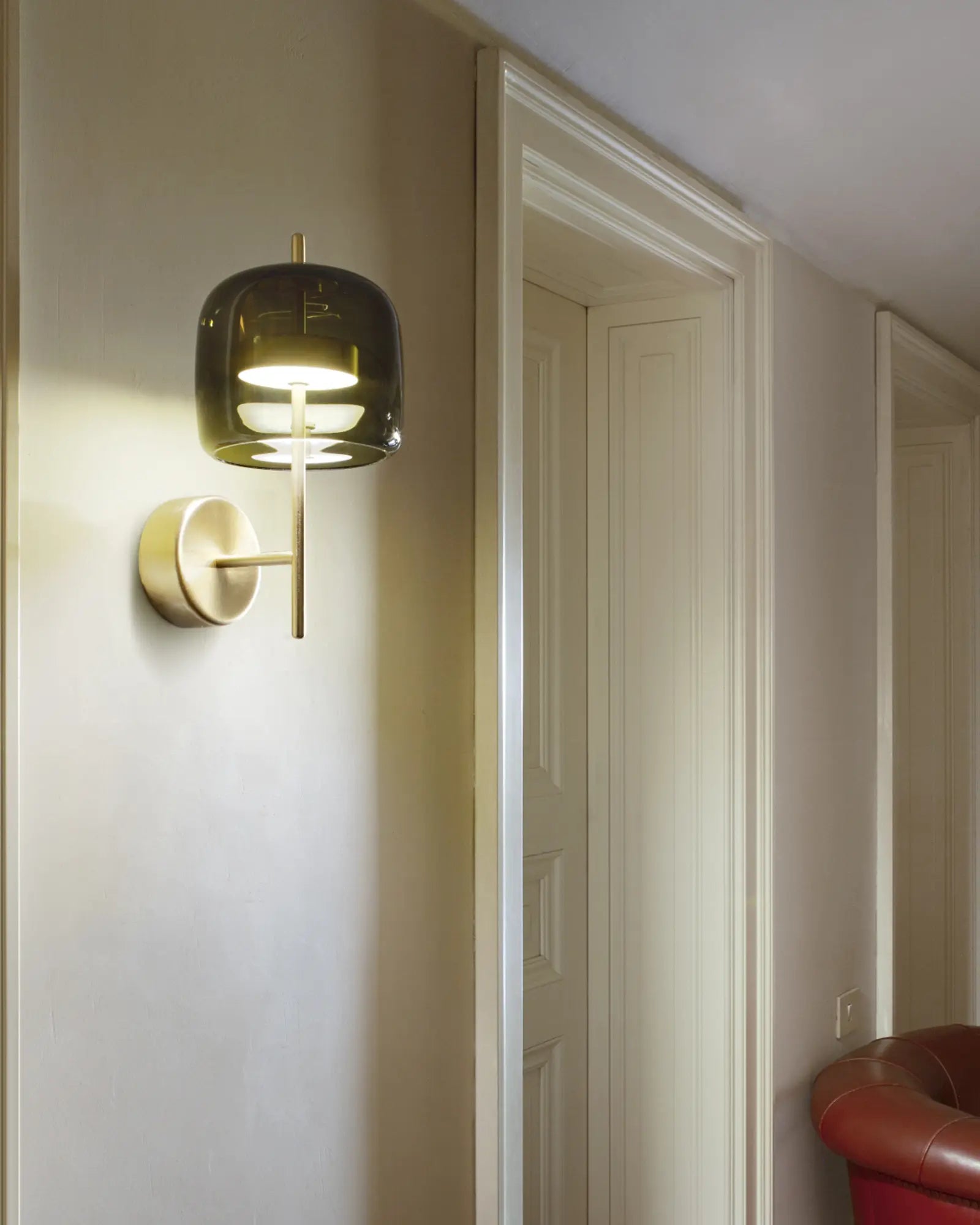 Jube Venetian blown glass and metal wall light in hallway