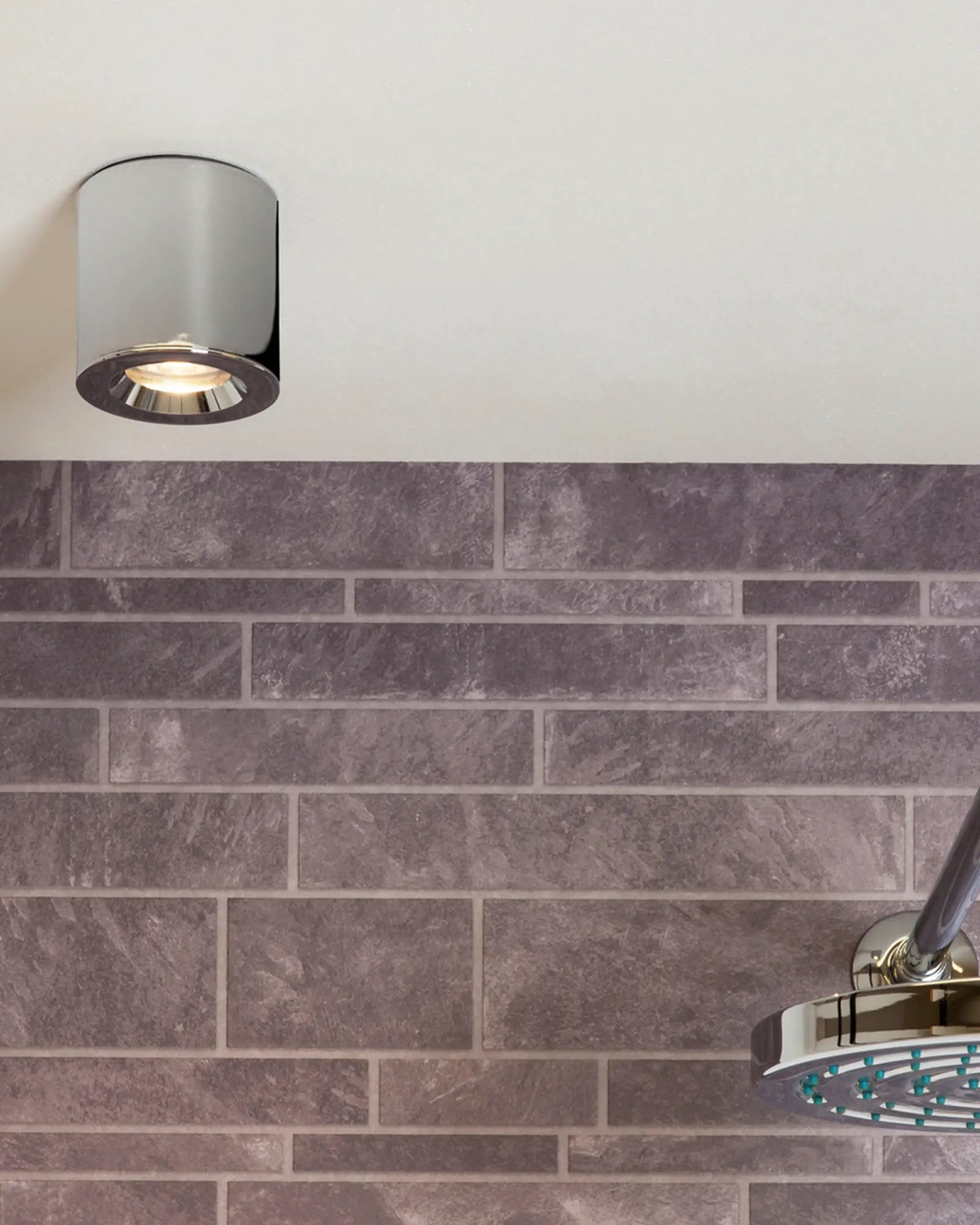 Kos II minimal cylinder metal downlight in a shower