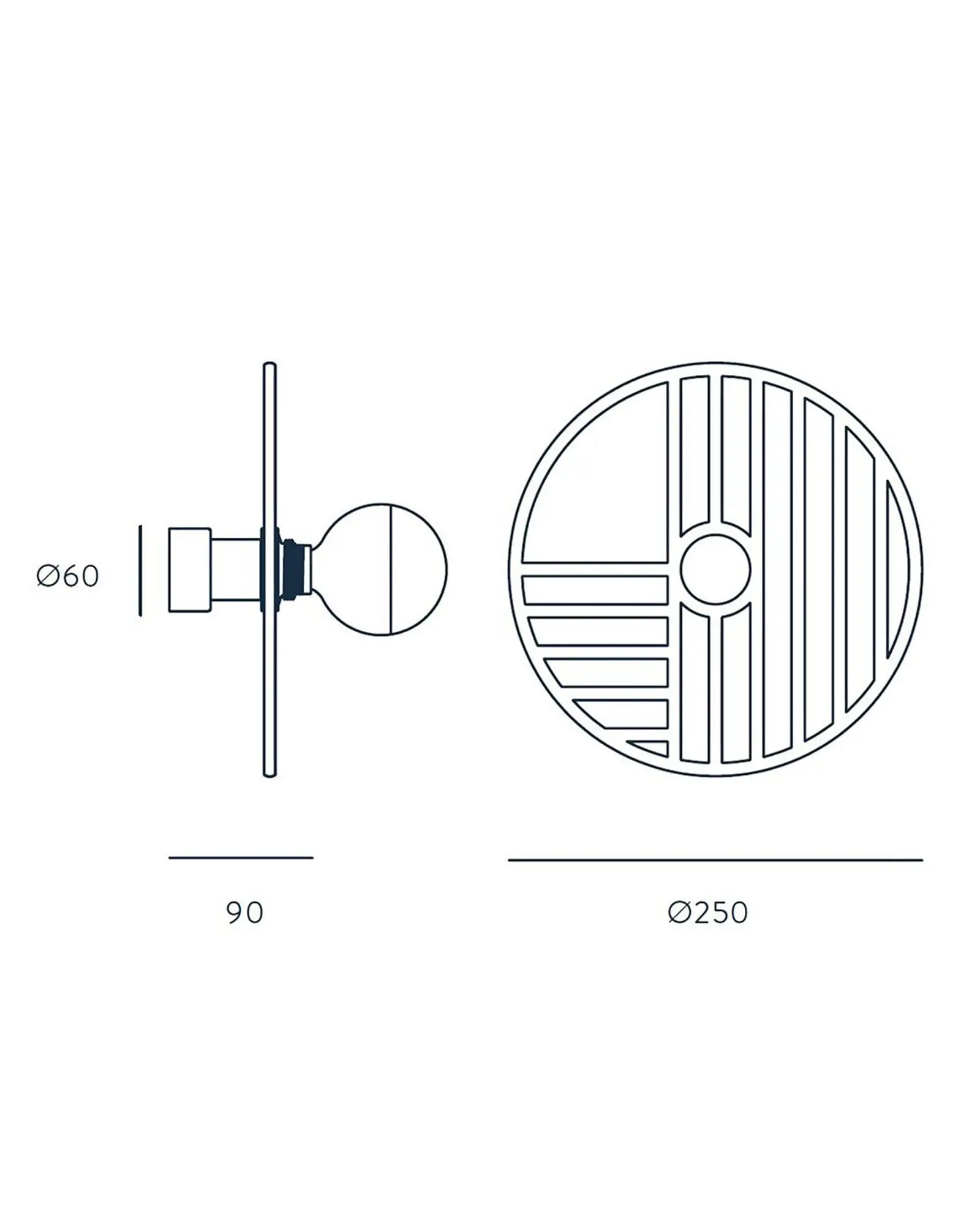 Line brass round minimal shade wall light sizes