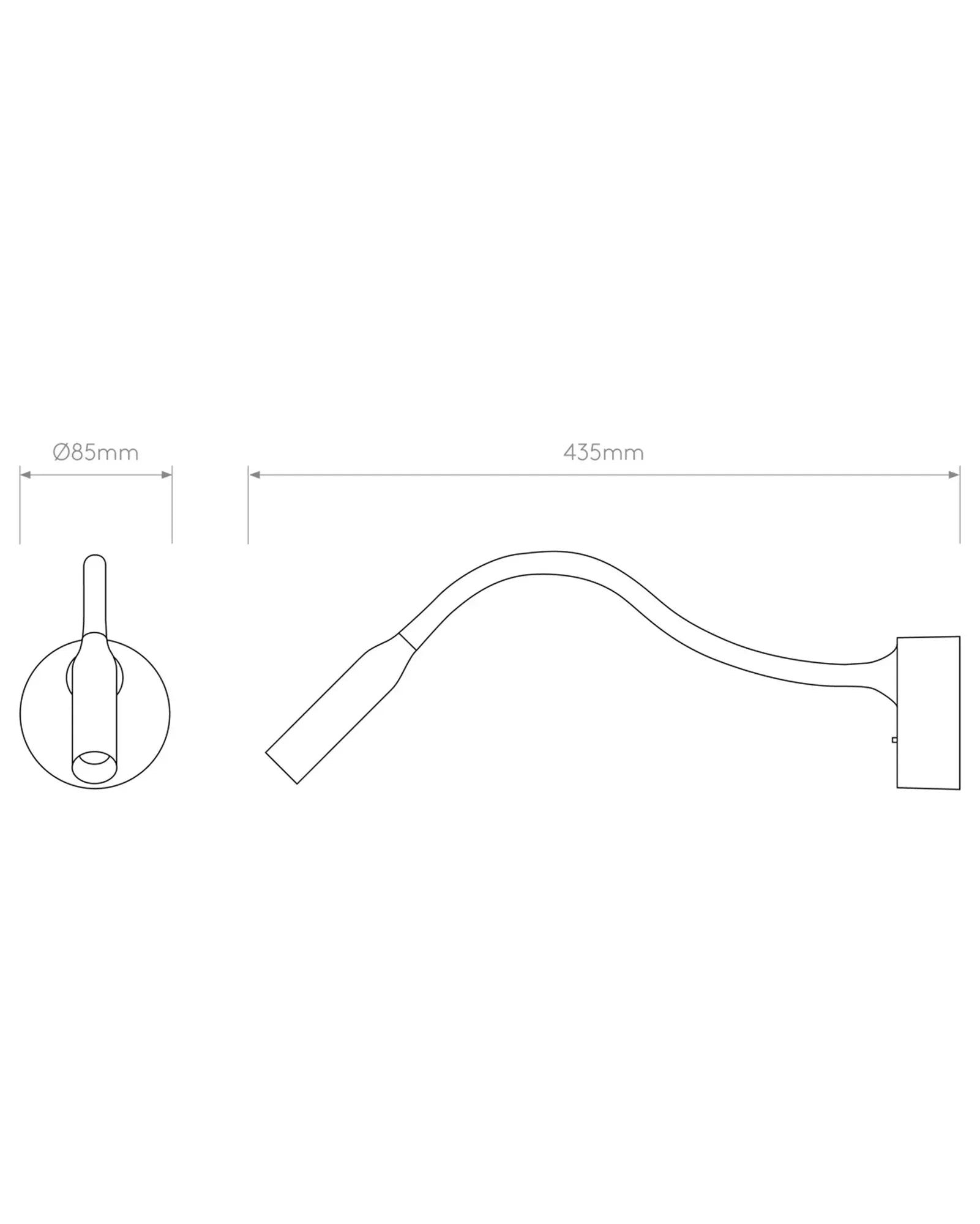 Lucca adjustable contemporary spot light with long stem sizes