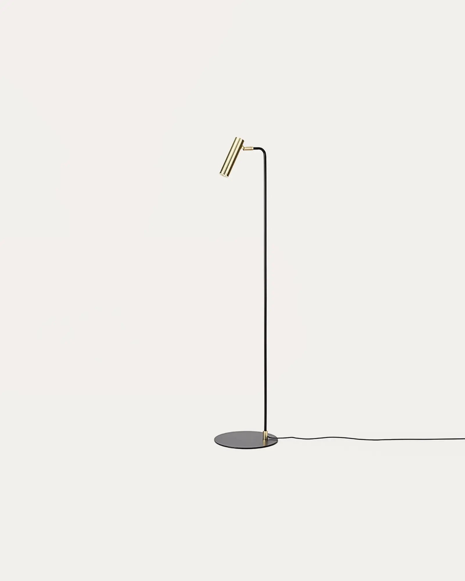 Maru spot reading floor lamp black and brass head