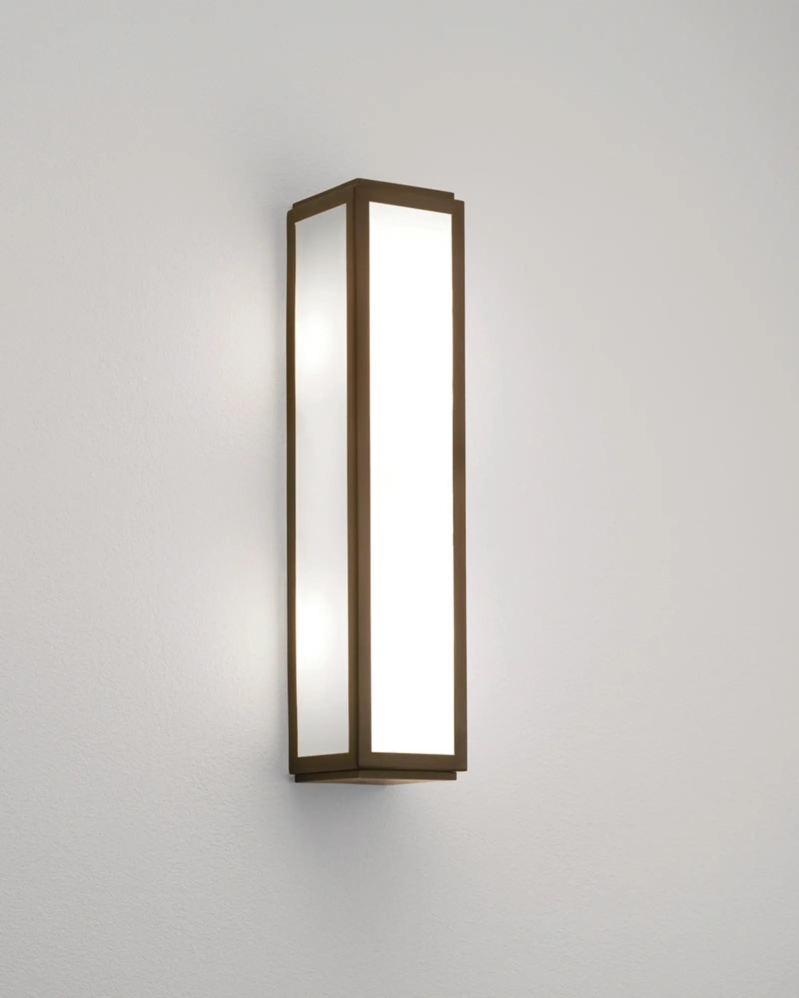Mashiko metal and glass contemporary bathroom wall light bronze