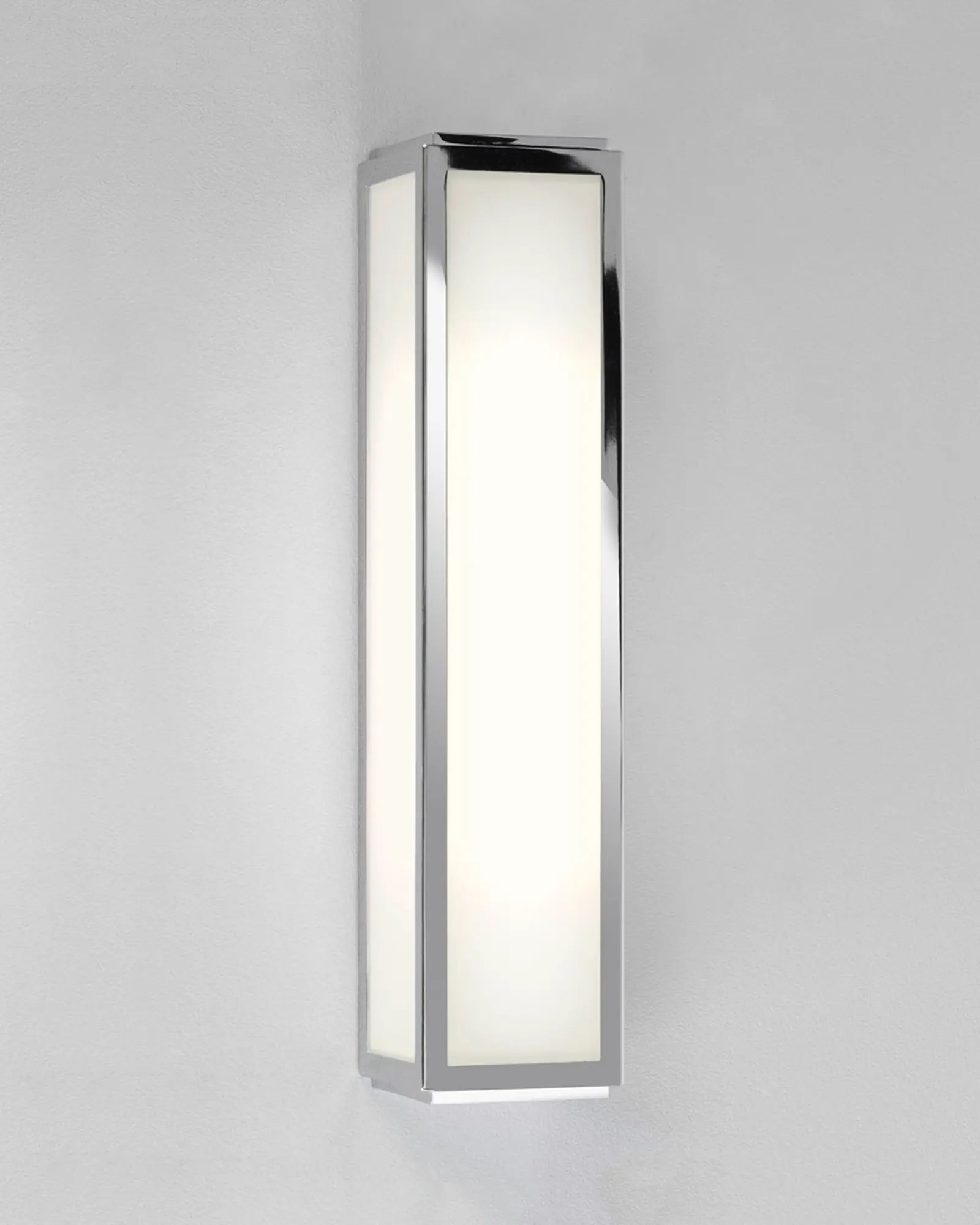 Mashiko metal and glass contemporary bathroom wall light chrome