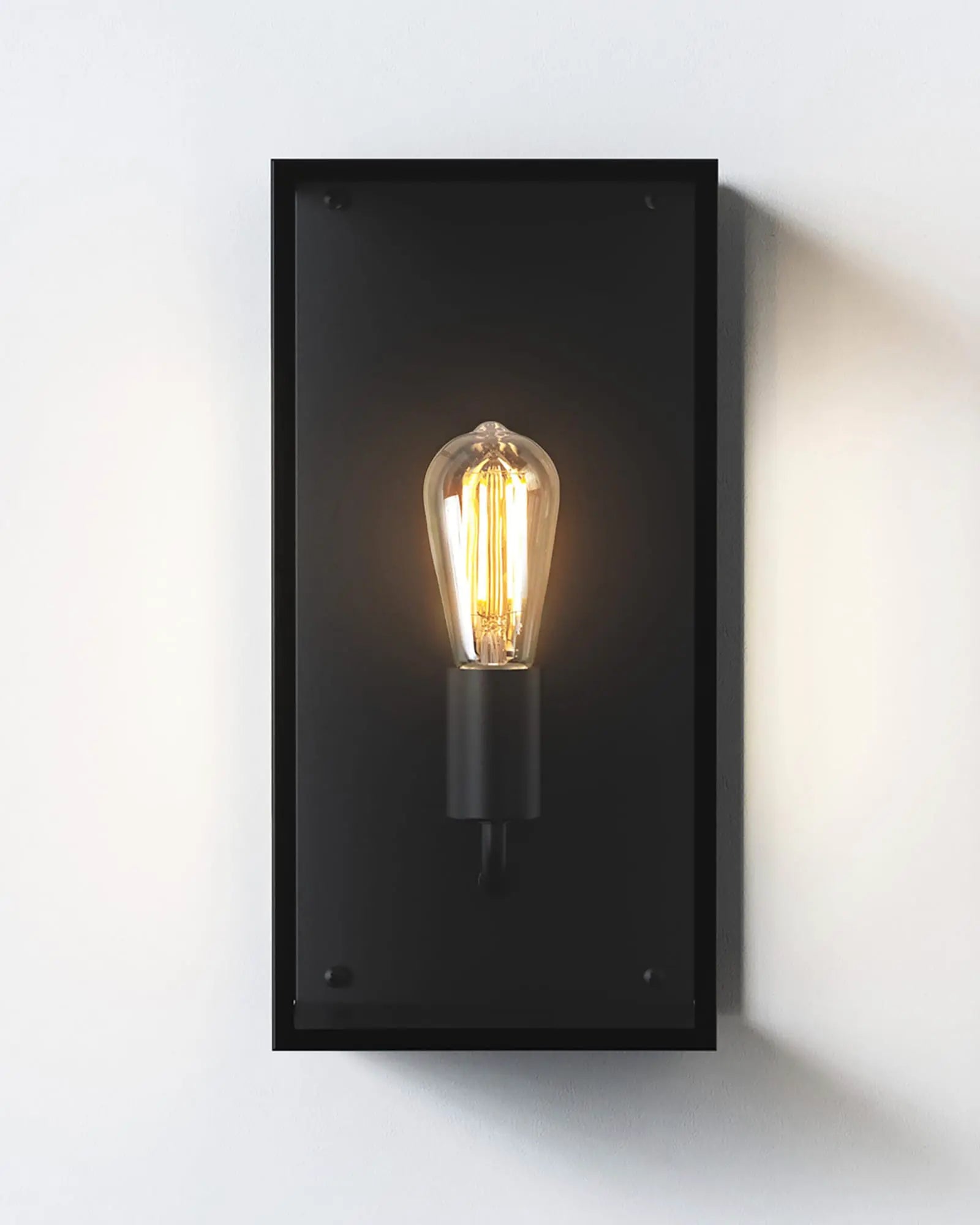 Messina modern outdoor metal and glass lantern wall light