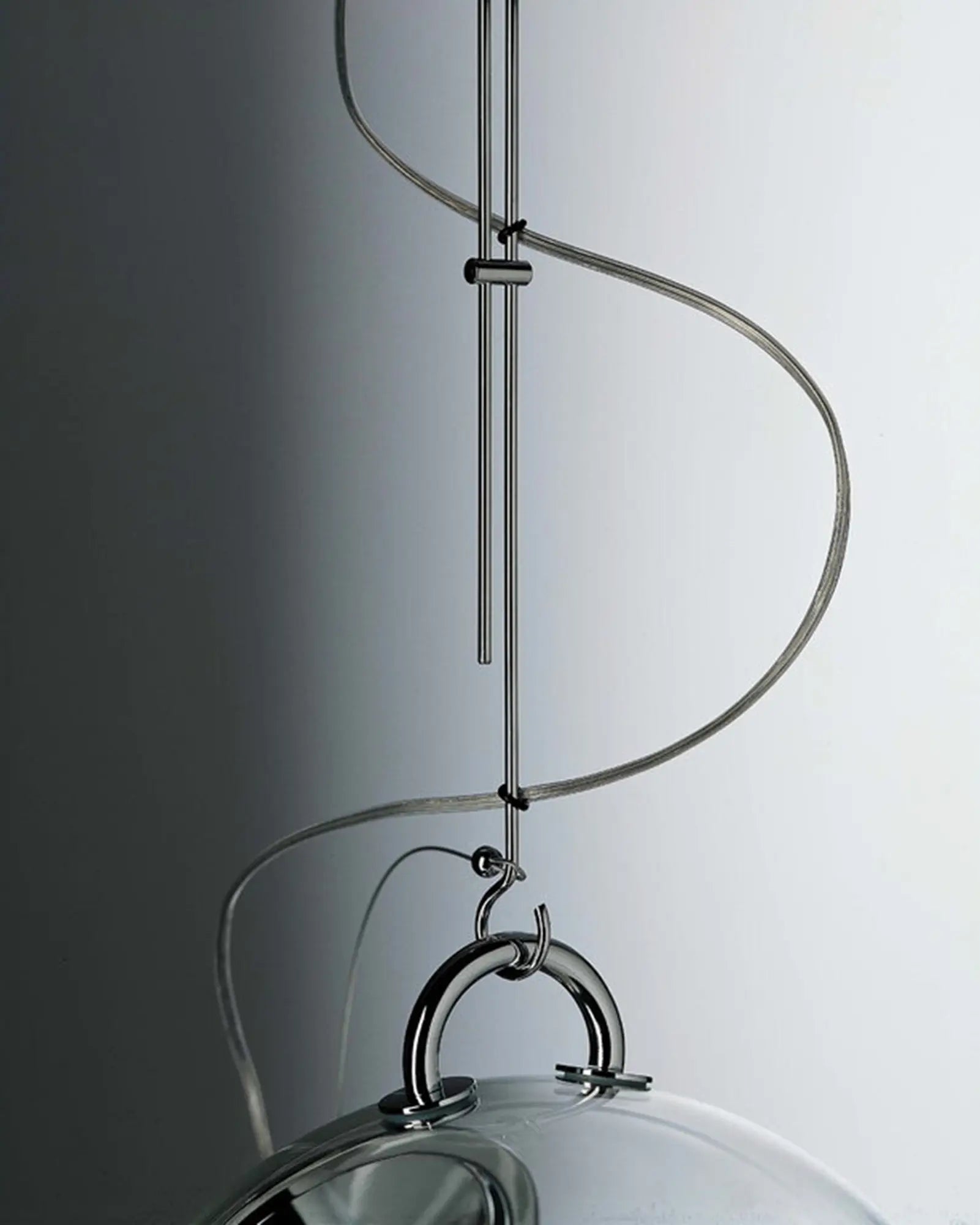 Miconos iconic designer blown glass and metal pendant light detaol