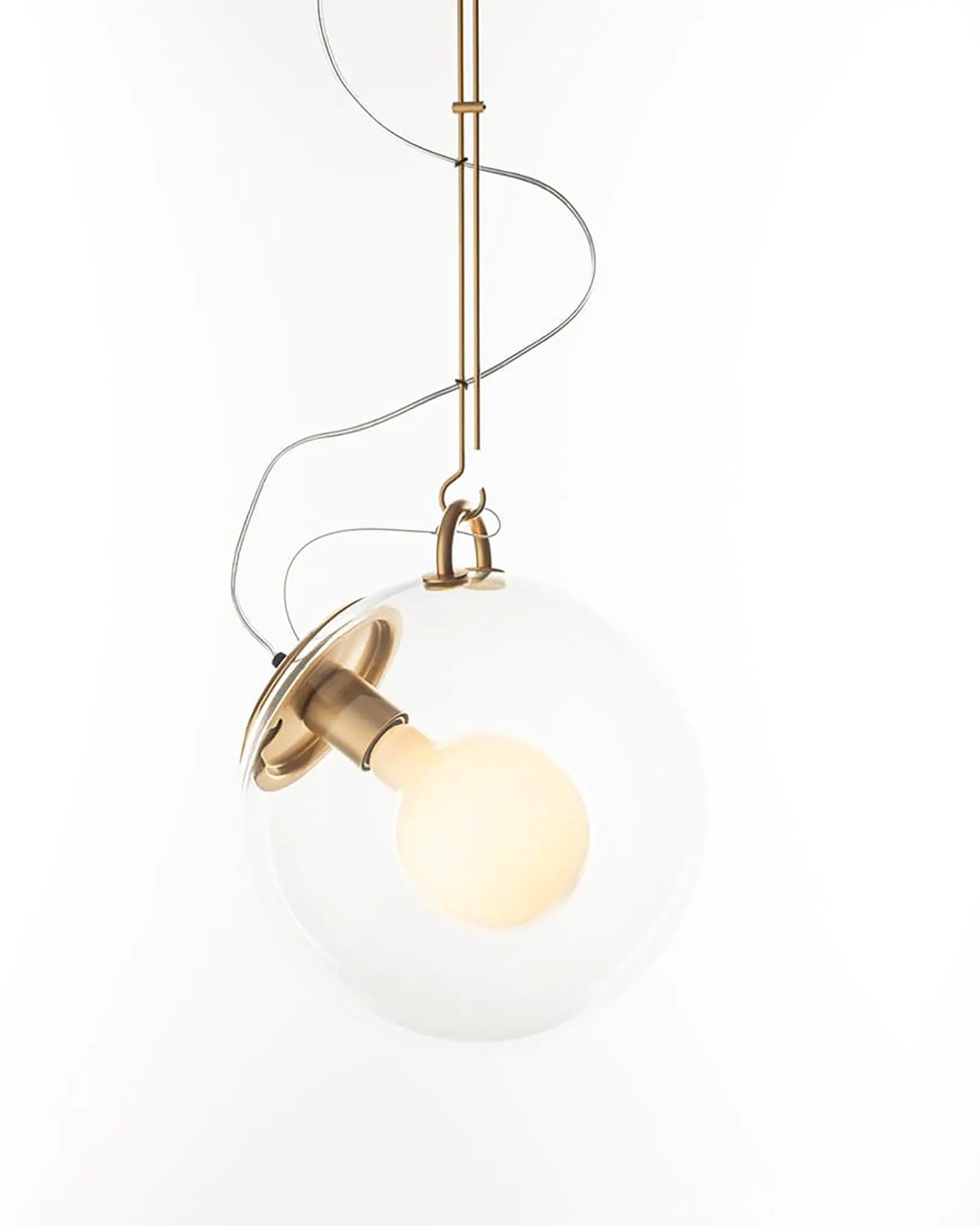 Miconos iconic designer blown glass and metal pendant light