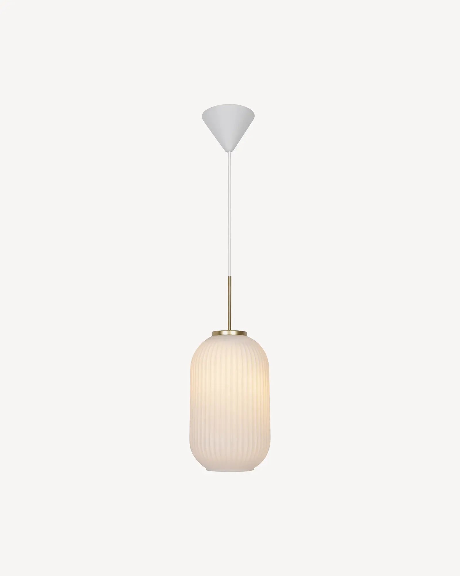 Milford pendant light with brass stem
