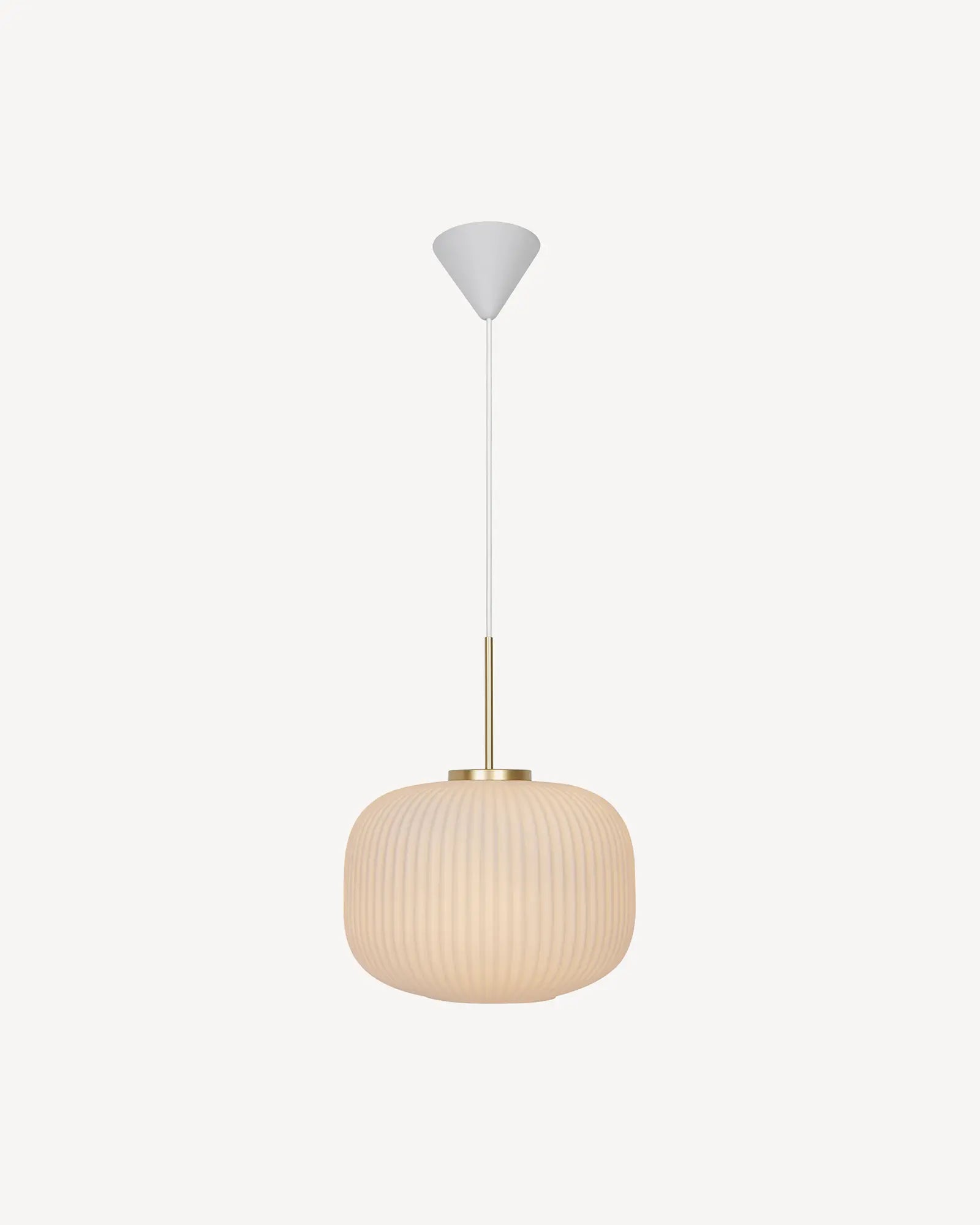 Milford pendant light with brass stem