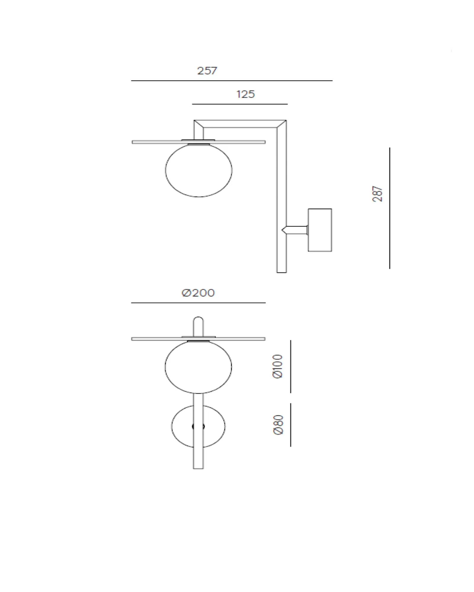 Miro orb opal glass shade and alabaster disc contemporary wall light sizes