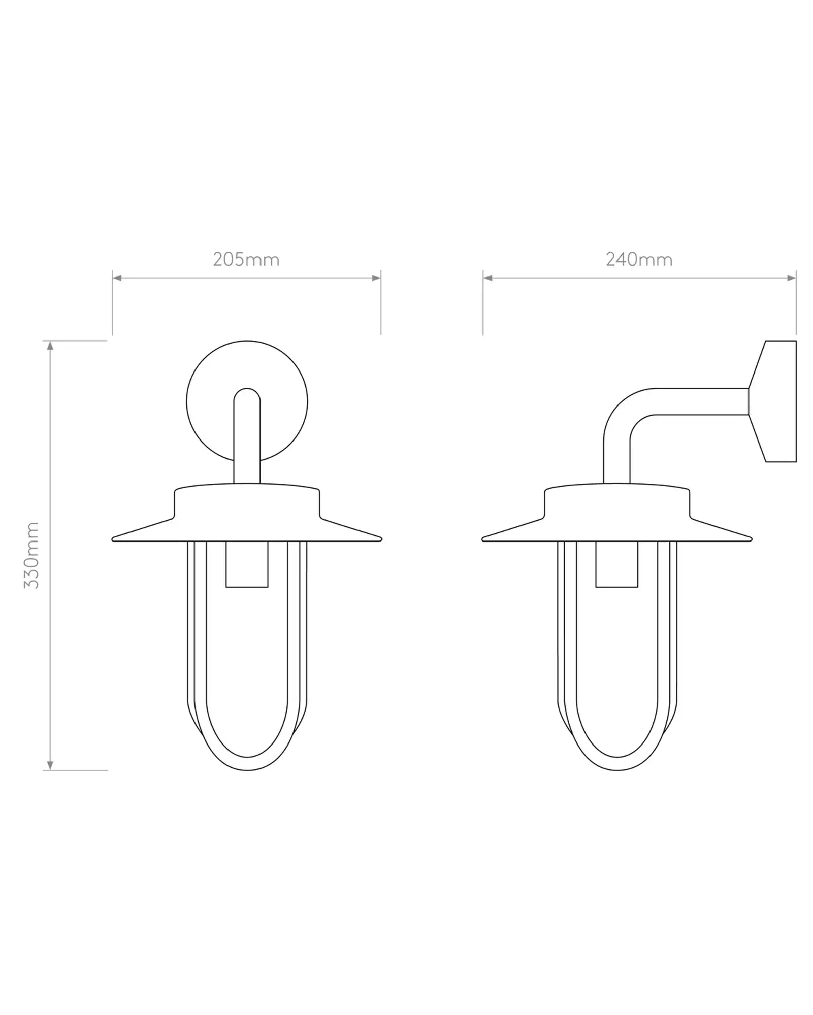 Montparnasse outdoor lantern style wall light sizes