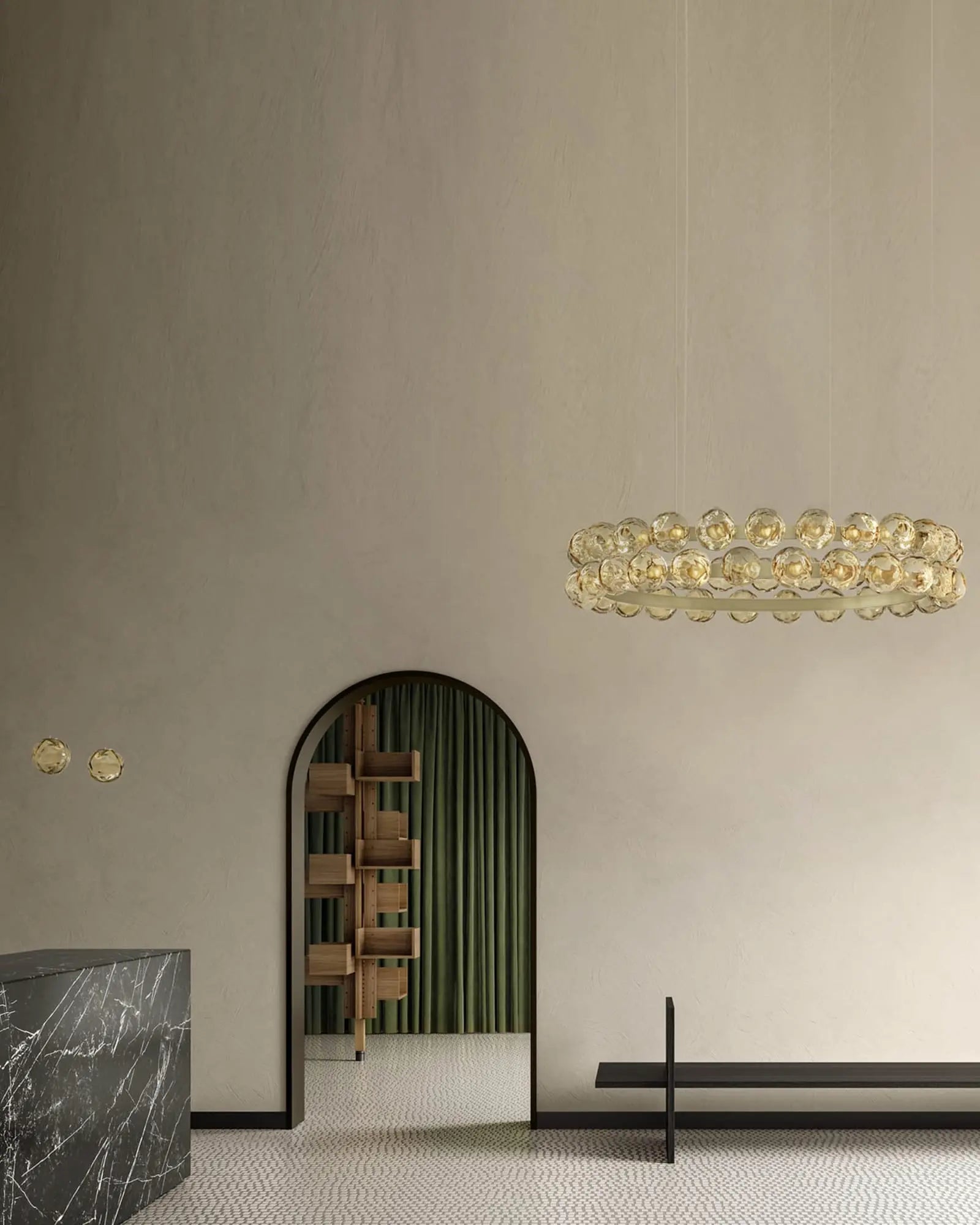 Muranè pendant light in a reception