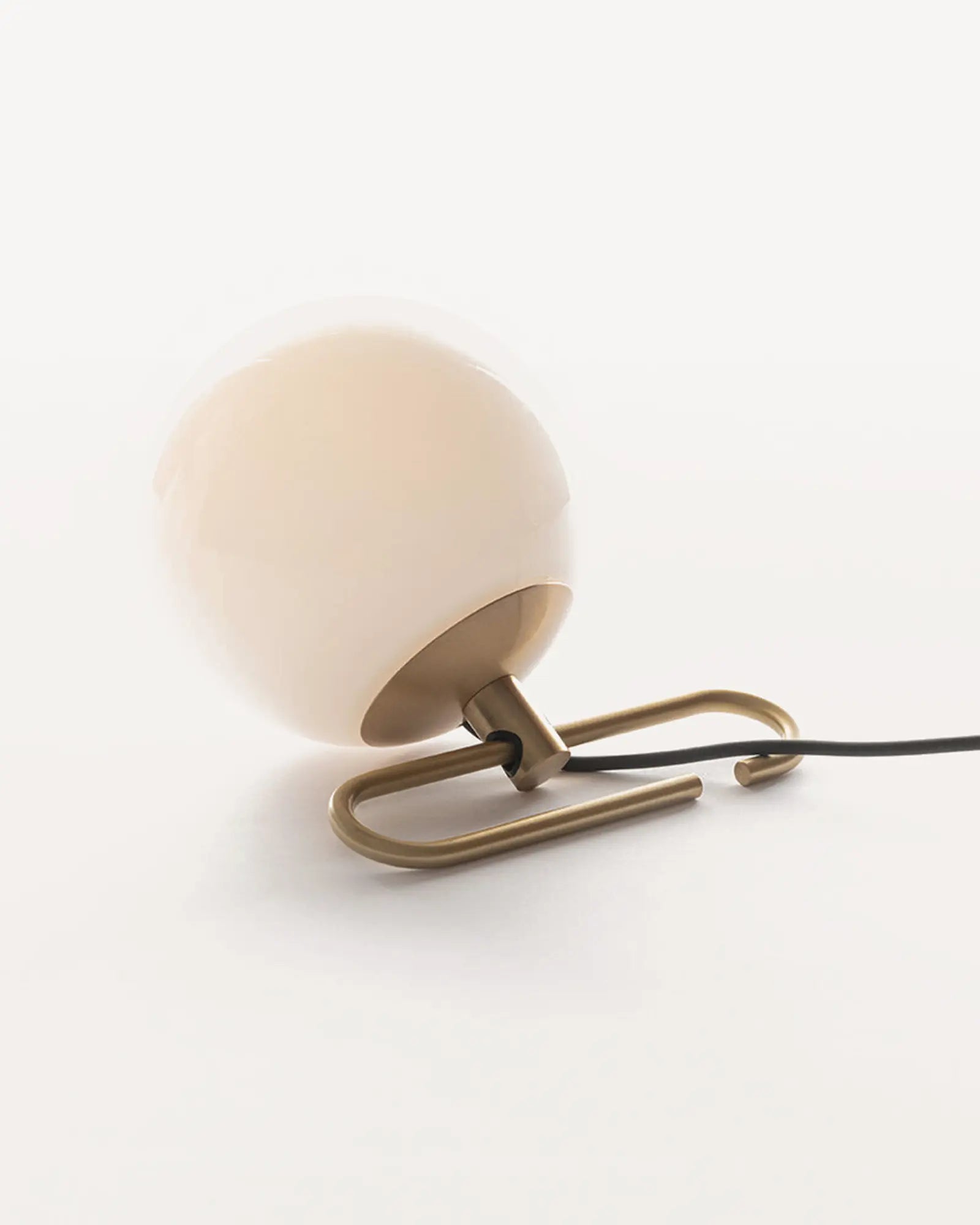 NH brass and opal glass orb shade designer Italian table lamp product photo