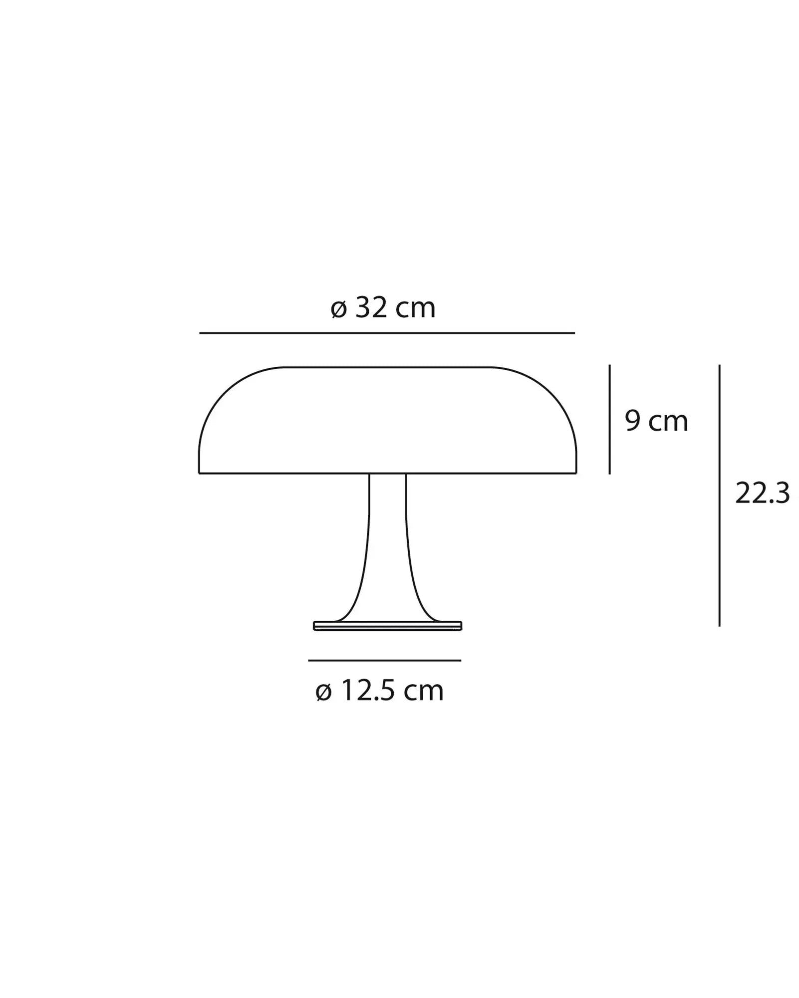 Nessino iconic Italian designer table lamp sizes