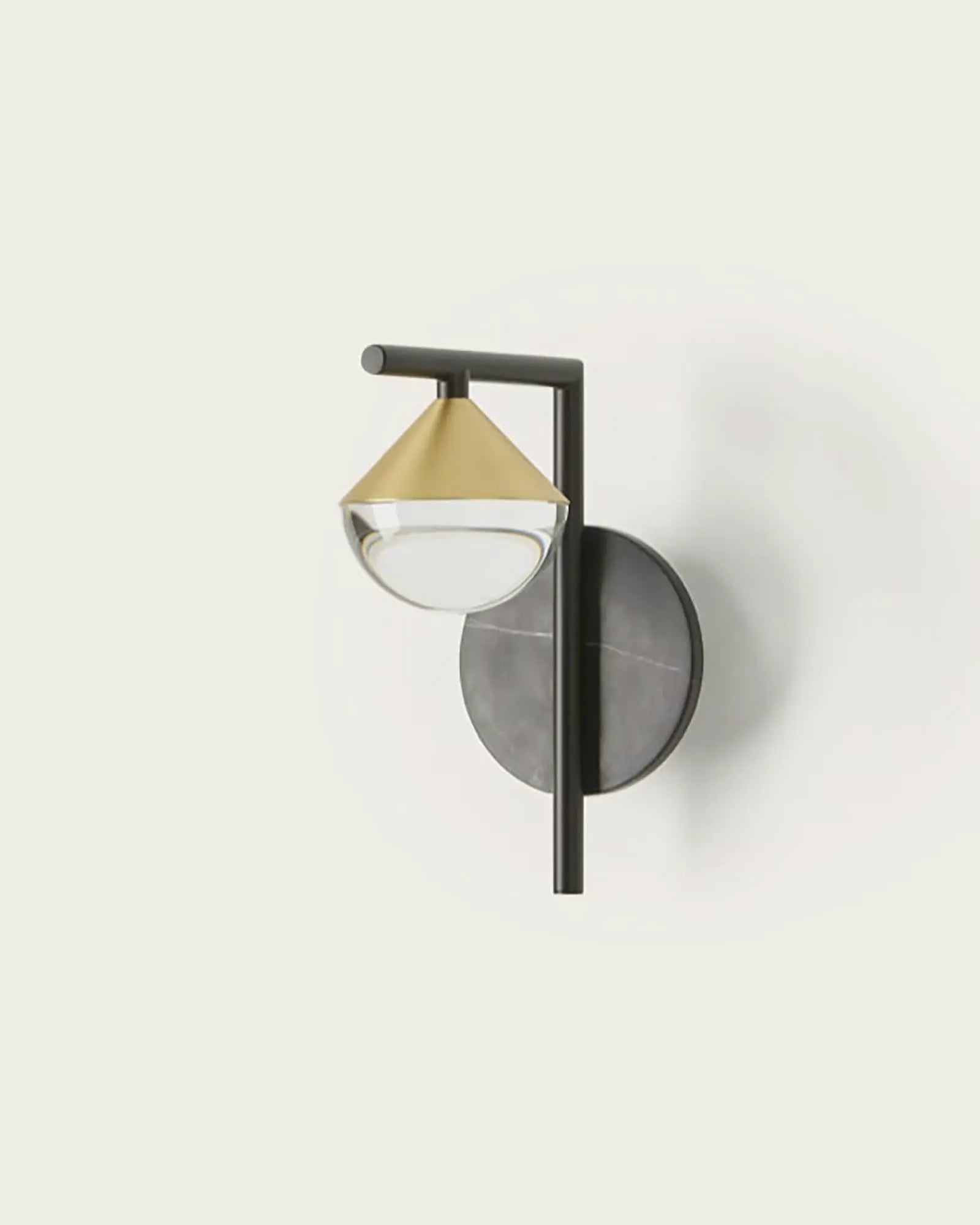 Nino contemporary pendant light with brass and glass shade product photo