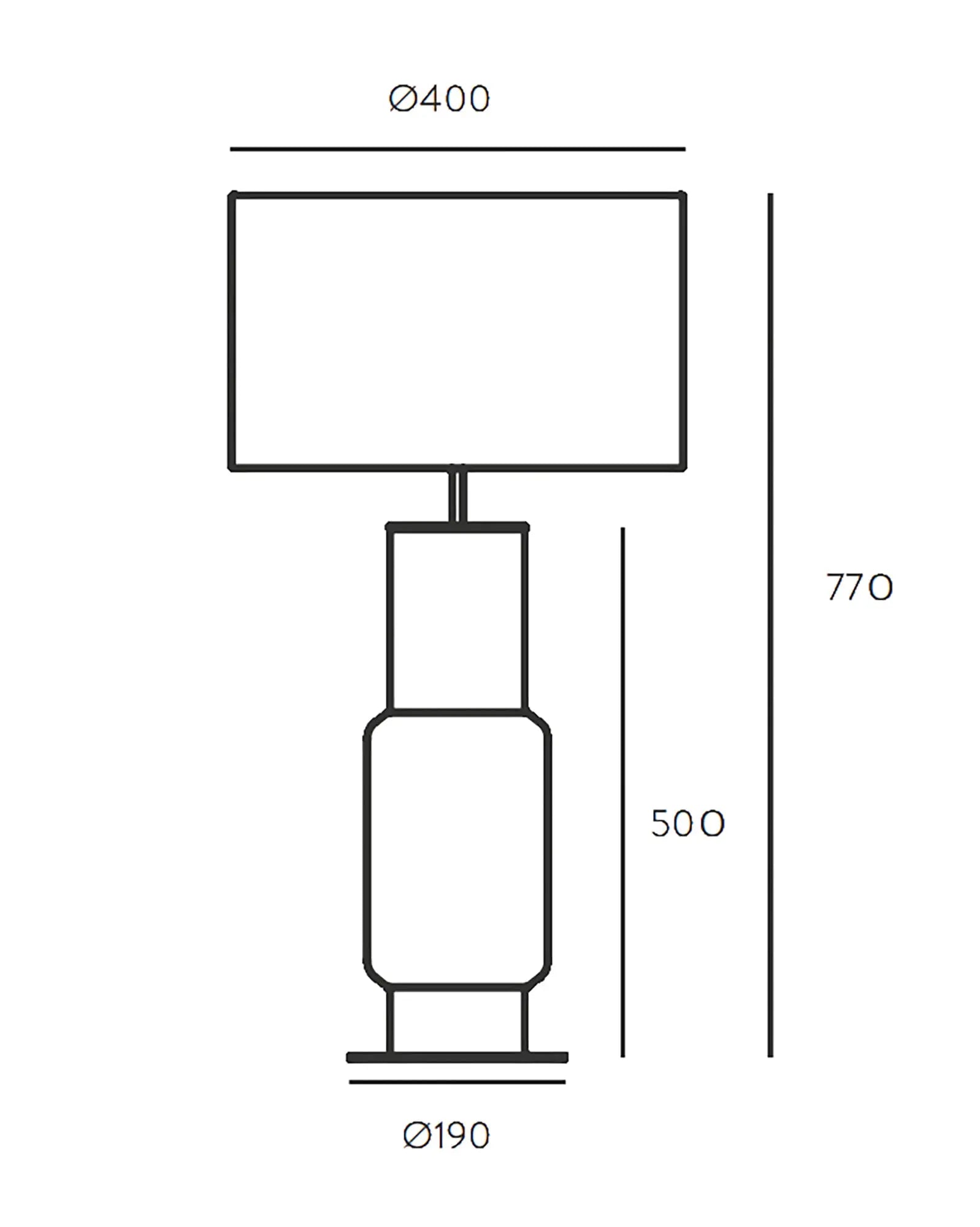Noa ceramic and fabric decorative table lamp sizes