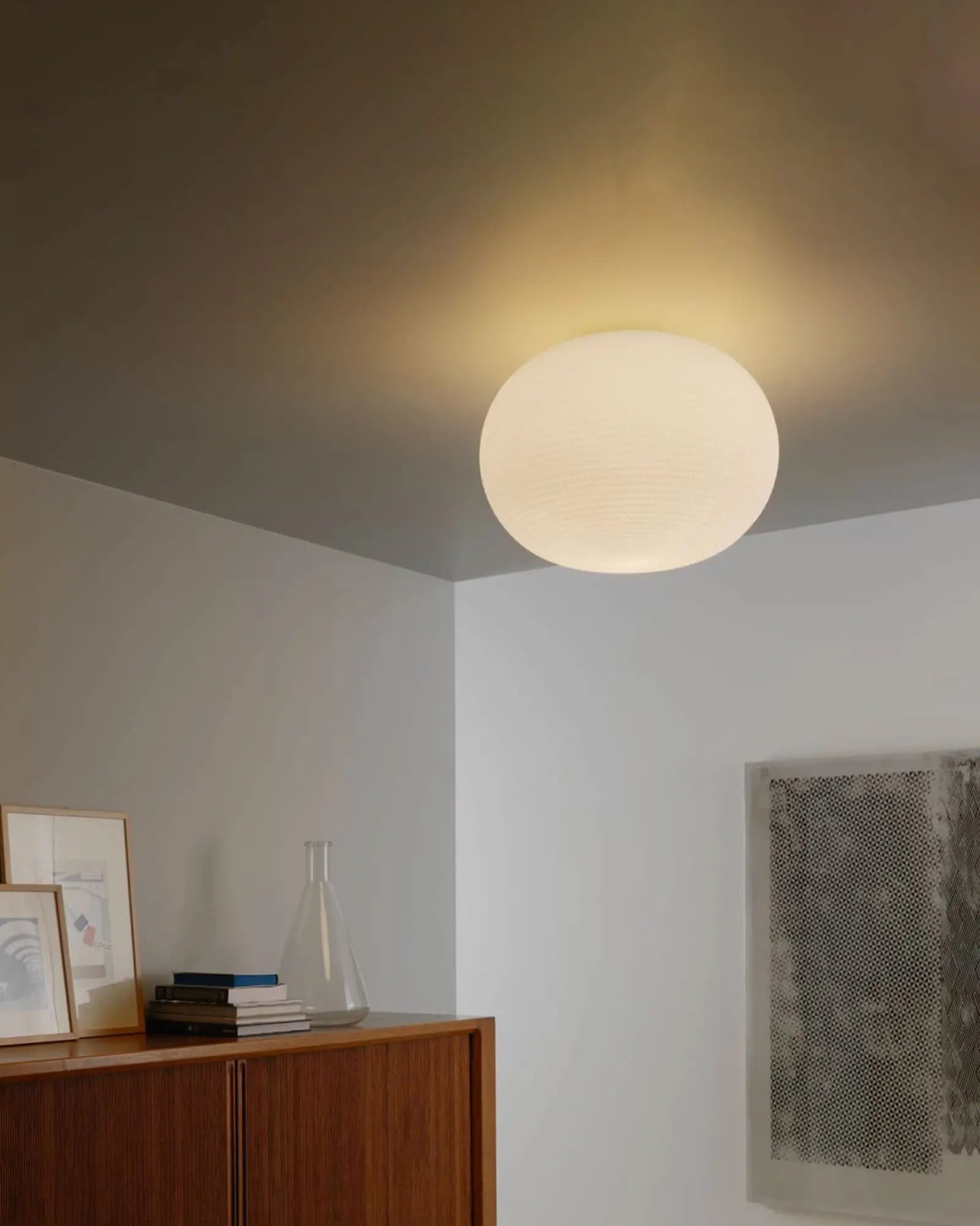 Bianca orb blown glass ceiling light