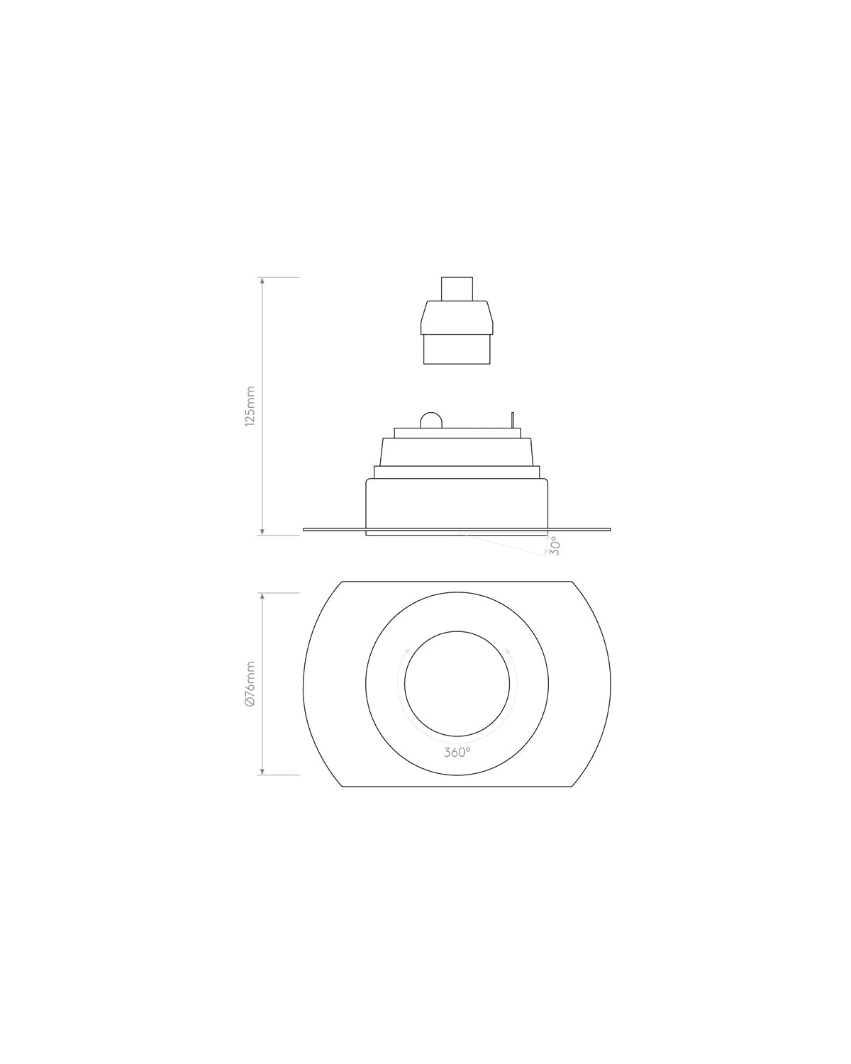 Trimless Round Adjustable Downlight