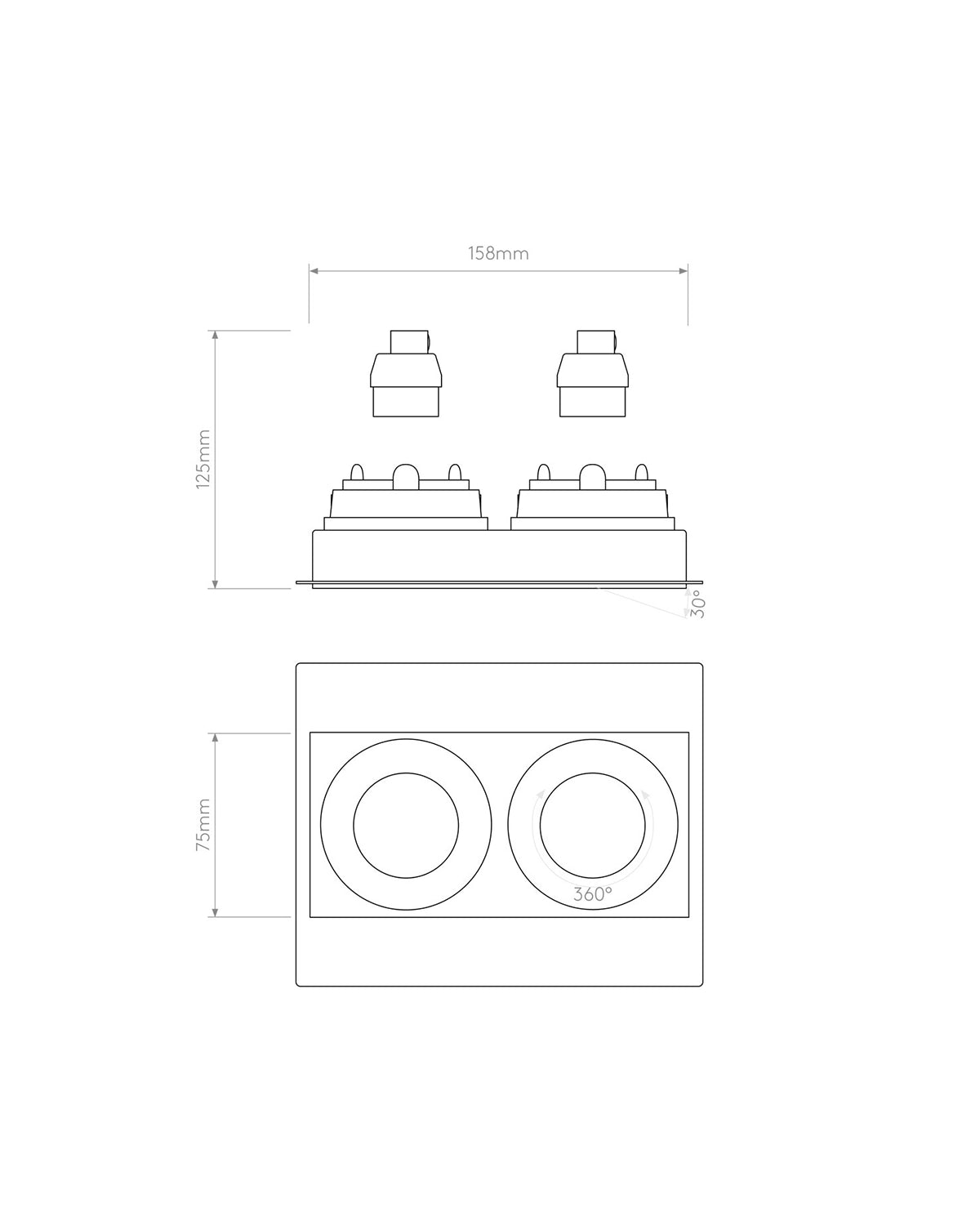 Trimless Twin Adjustable Downlight