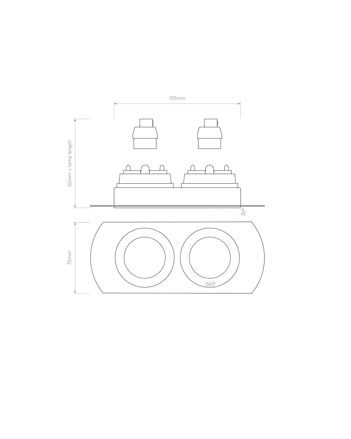 Trimless Twin Adjustable Downlight