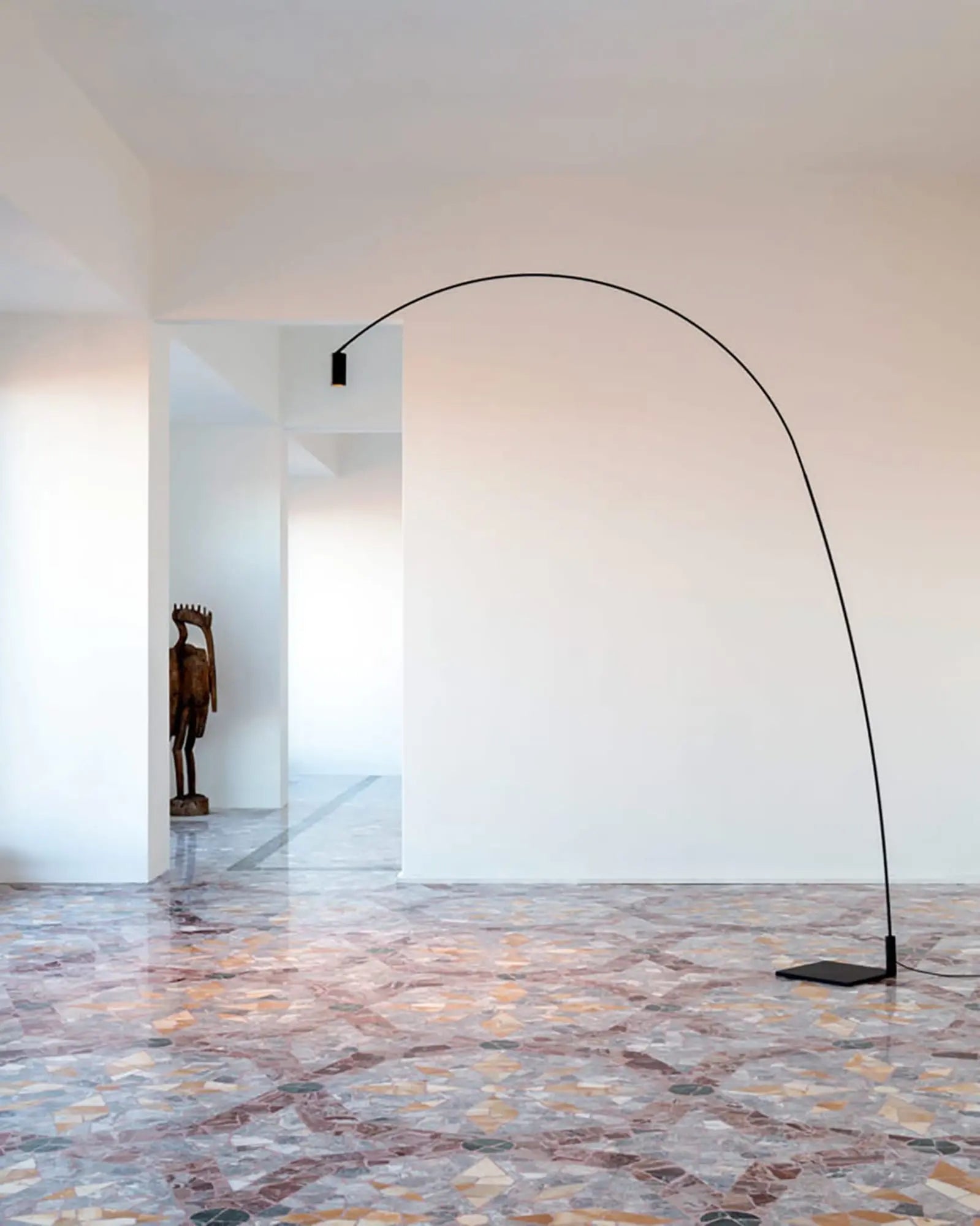 Fox contemporary tall floor lamp with adjustable spotlight head