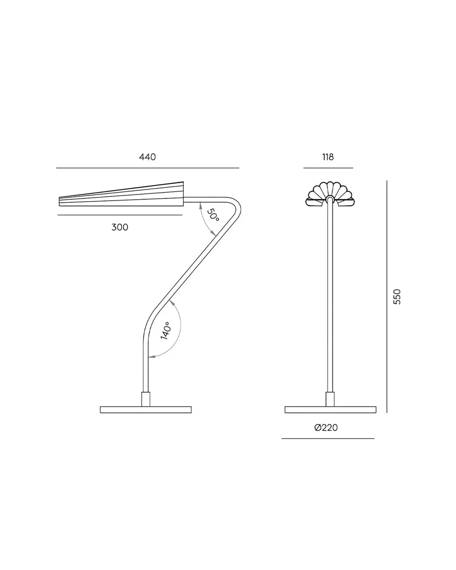 Bion contemporary table lamp sizes