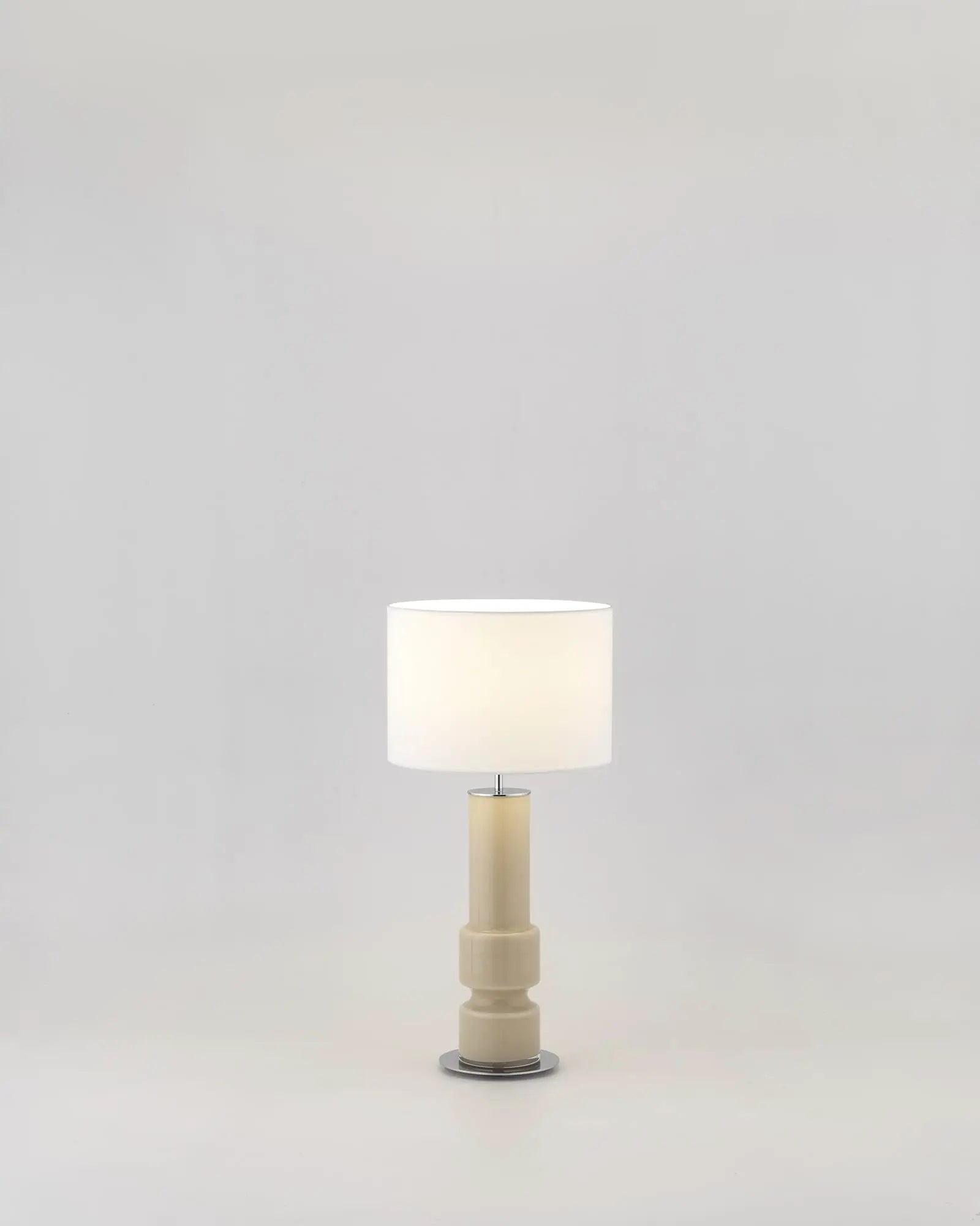 Lusa contemporary decorative ceramic and fabric shade table lamp product photo