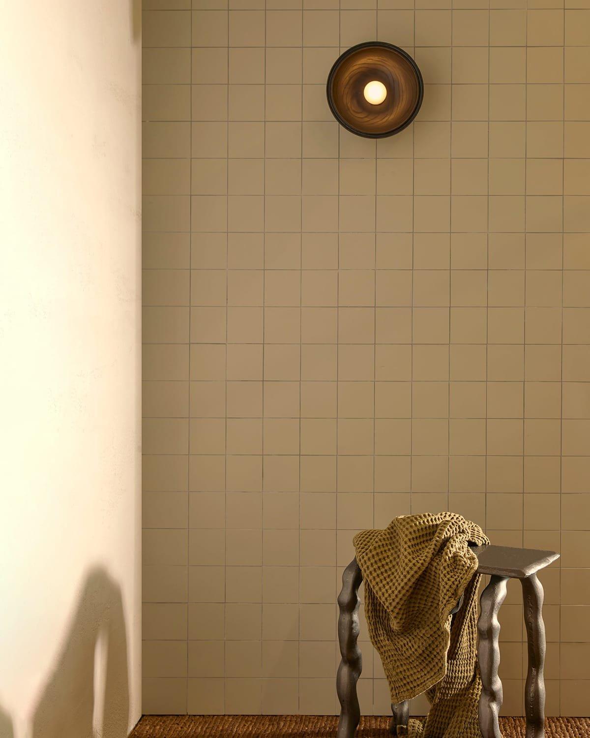 Selene minimalistic timber dish wall light on Nook Collections